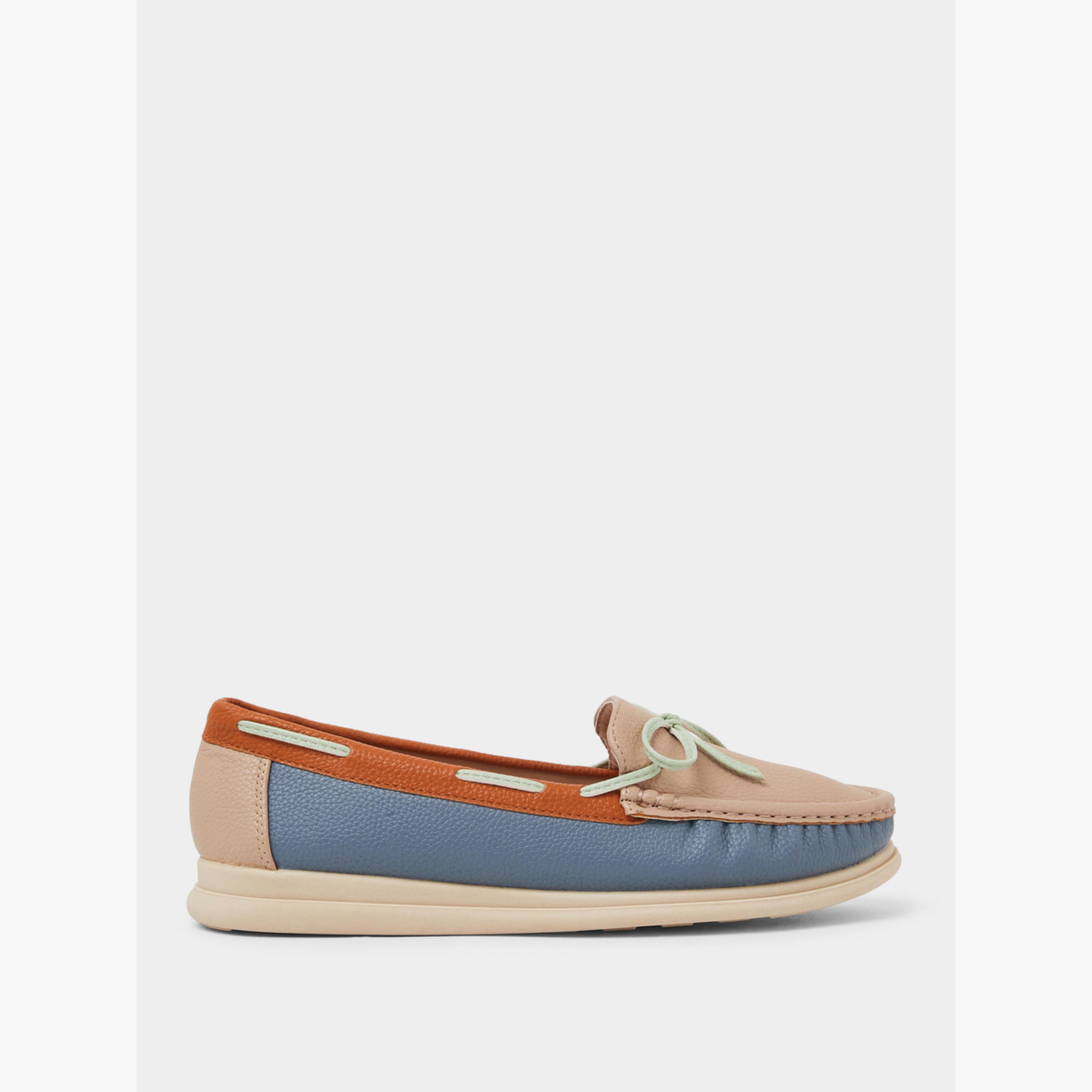 حذاء بتفاصيل عقدة ونمط كتل الألوان-women-shoes-ballerinas-image-2