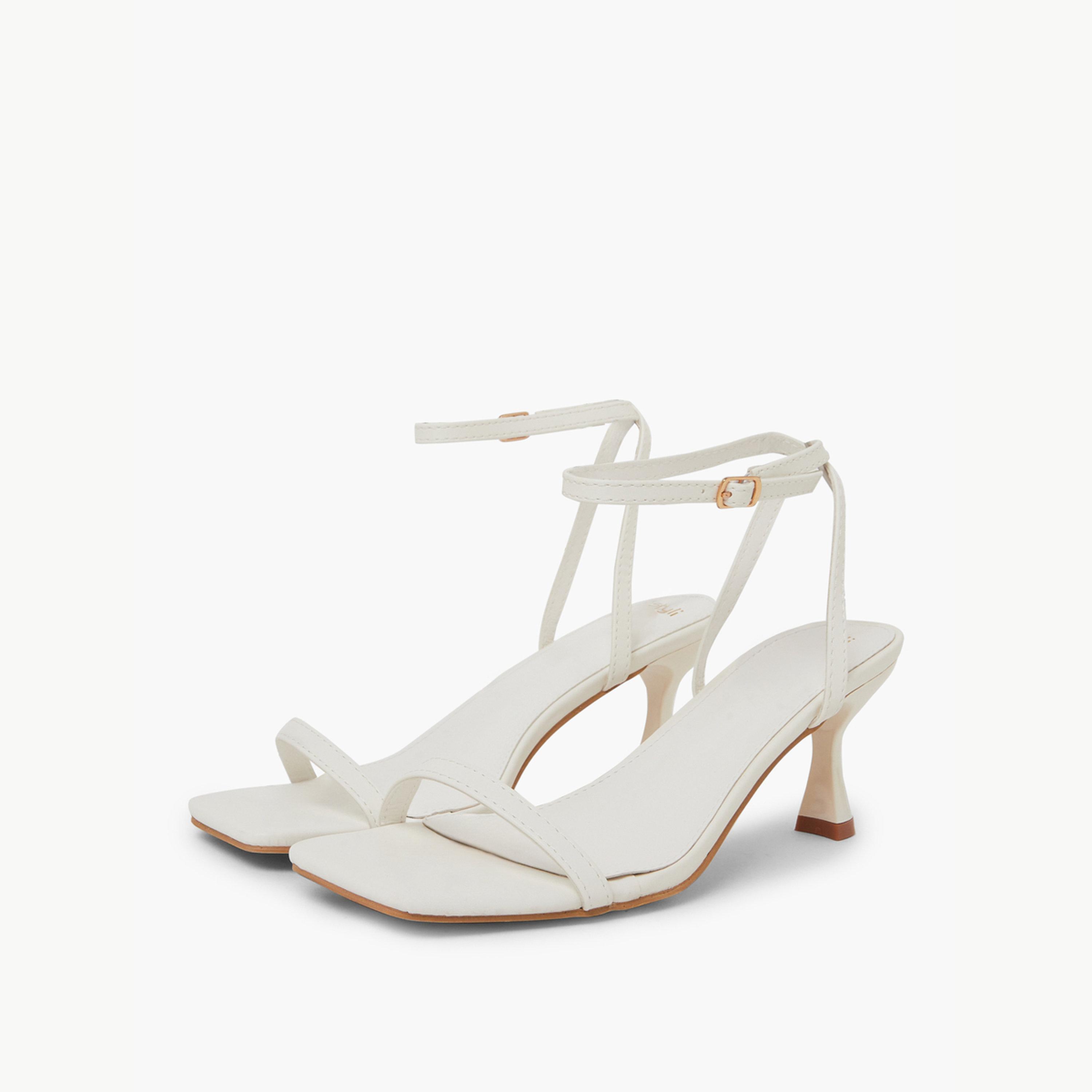 Styli Open Toe Ankle Strap Heel Sandals-women-shoes-sandals-heeled-image-1