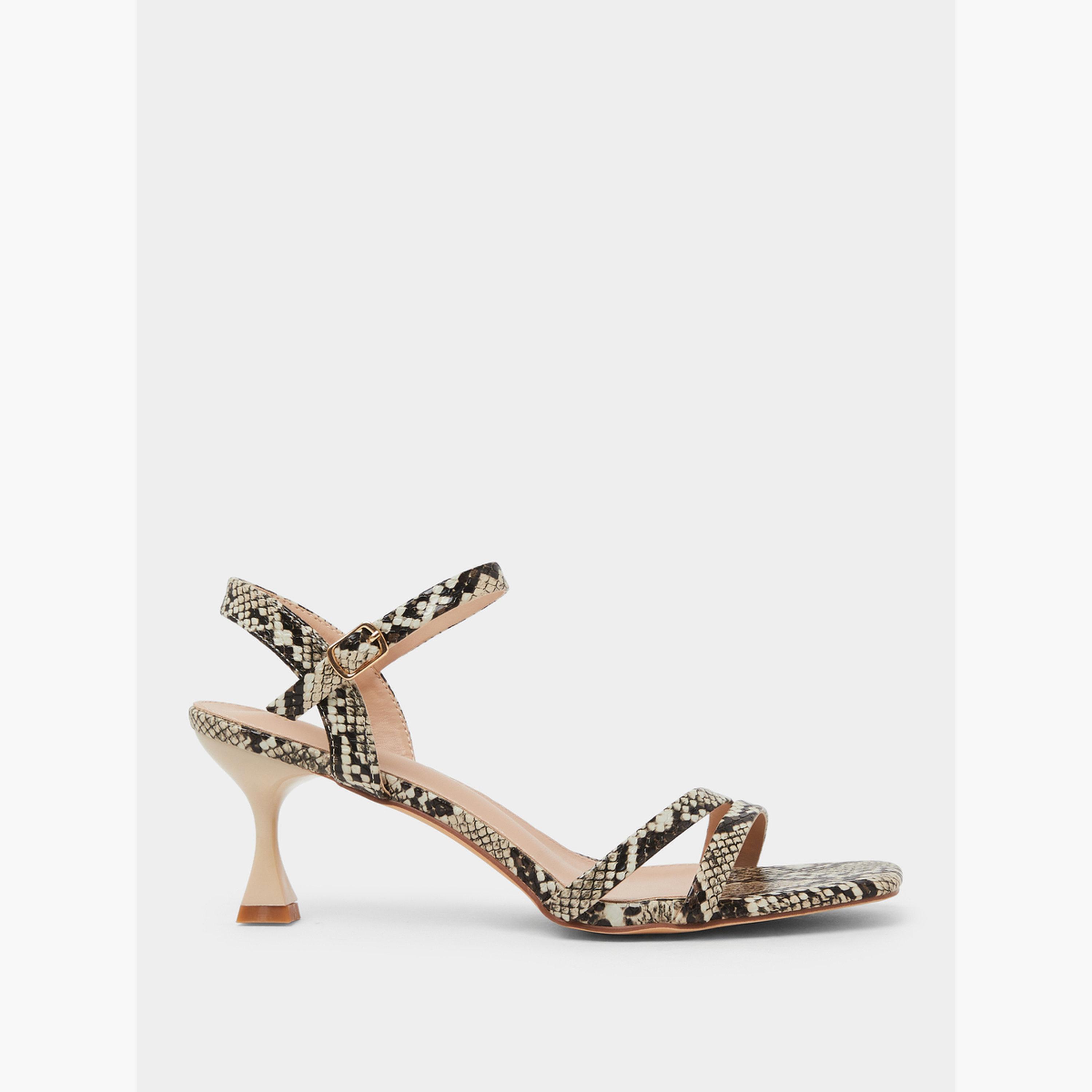 Styli Snakeskin Print Stiletto Heel Sandals-women-shoes-sandals-heeled-image-2