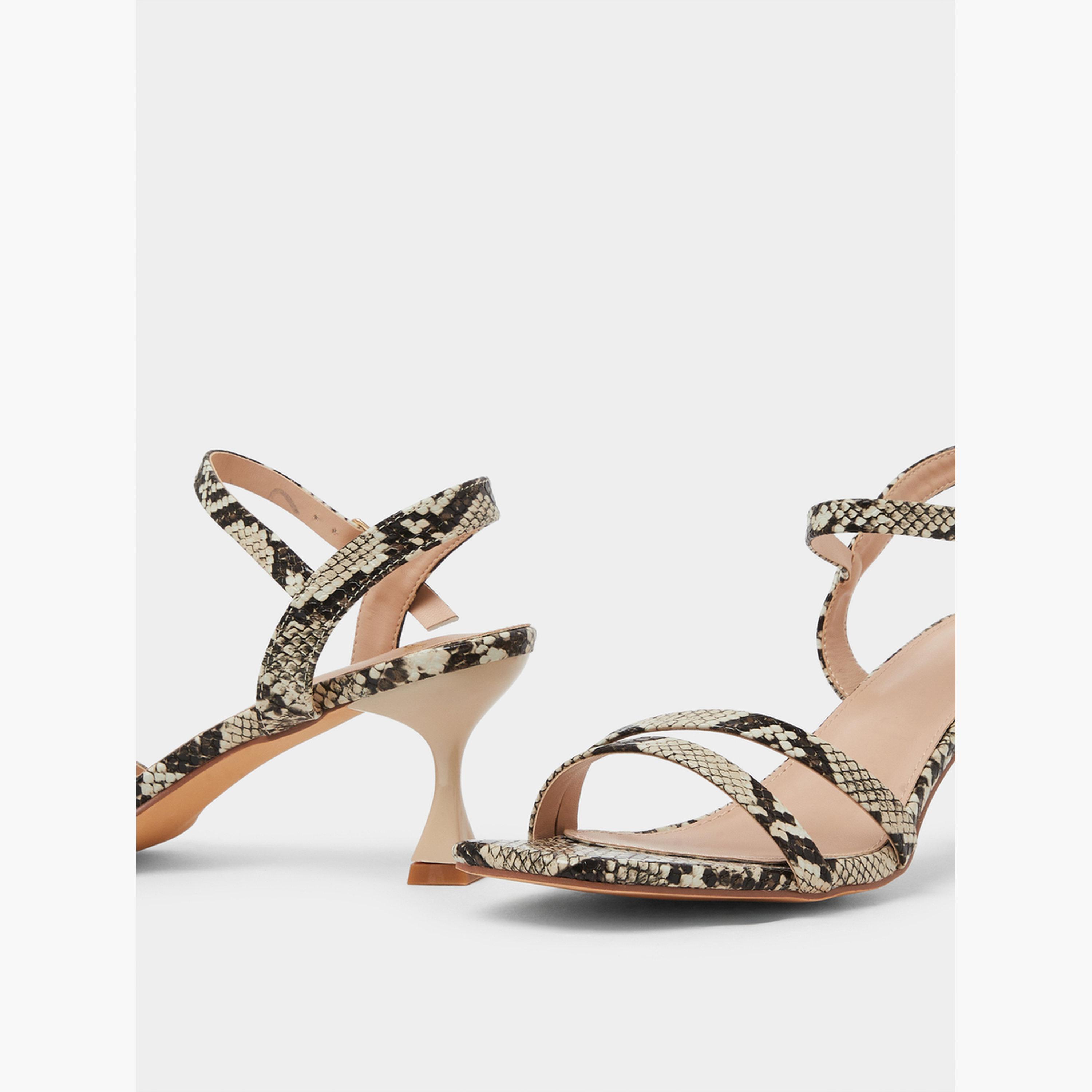 Styli Snakeskin Print Stiletto Heel Sandals-women-shoes-sandals-heeled-image-4