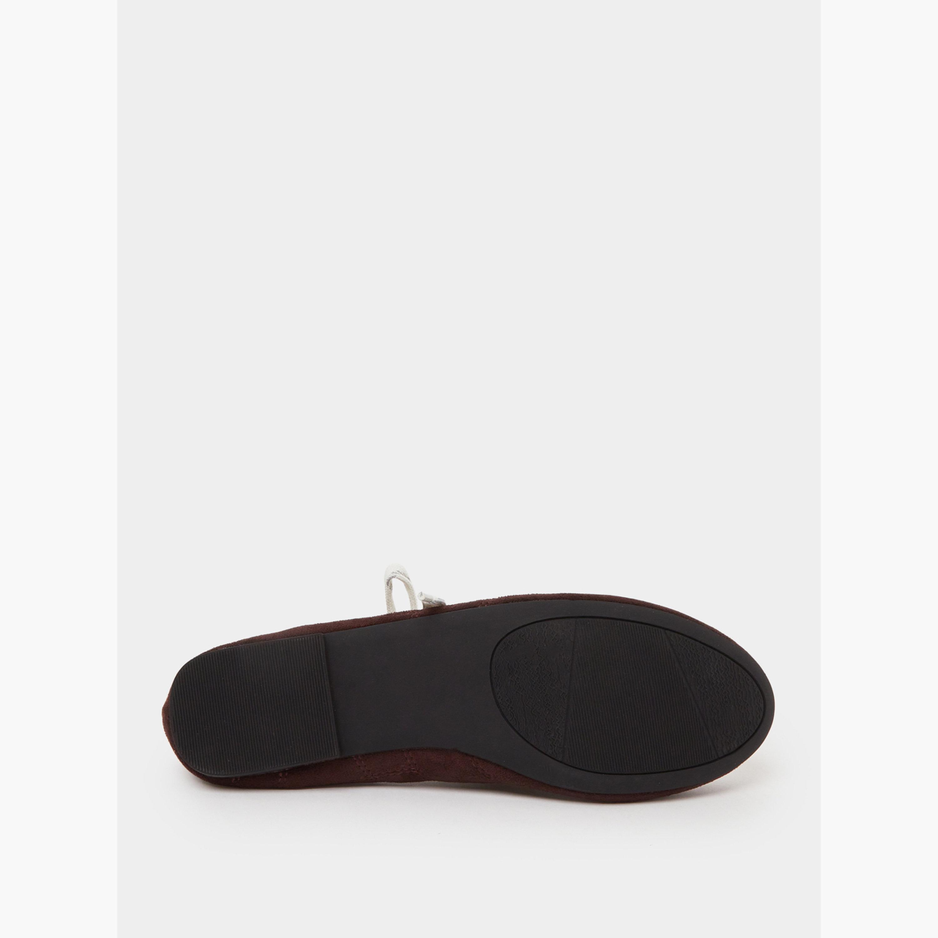 Styli Brown Lace-Up Detail Sneakerina-women-shoes-ballerinas-image-6