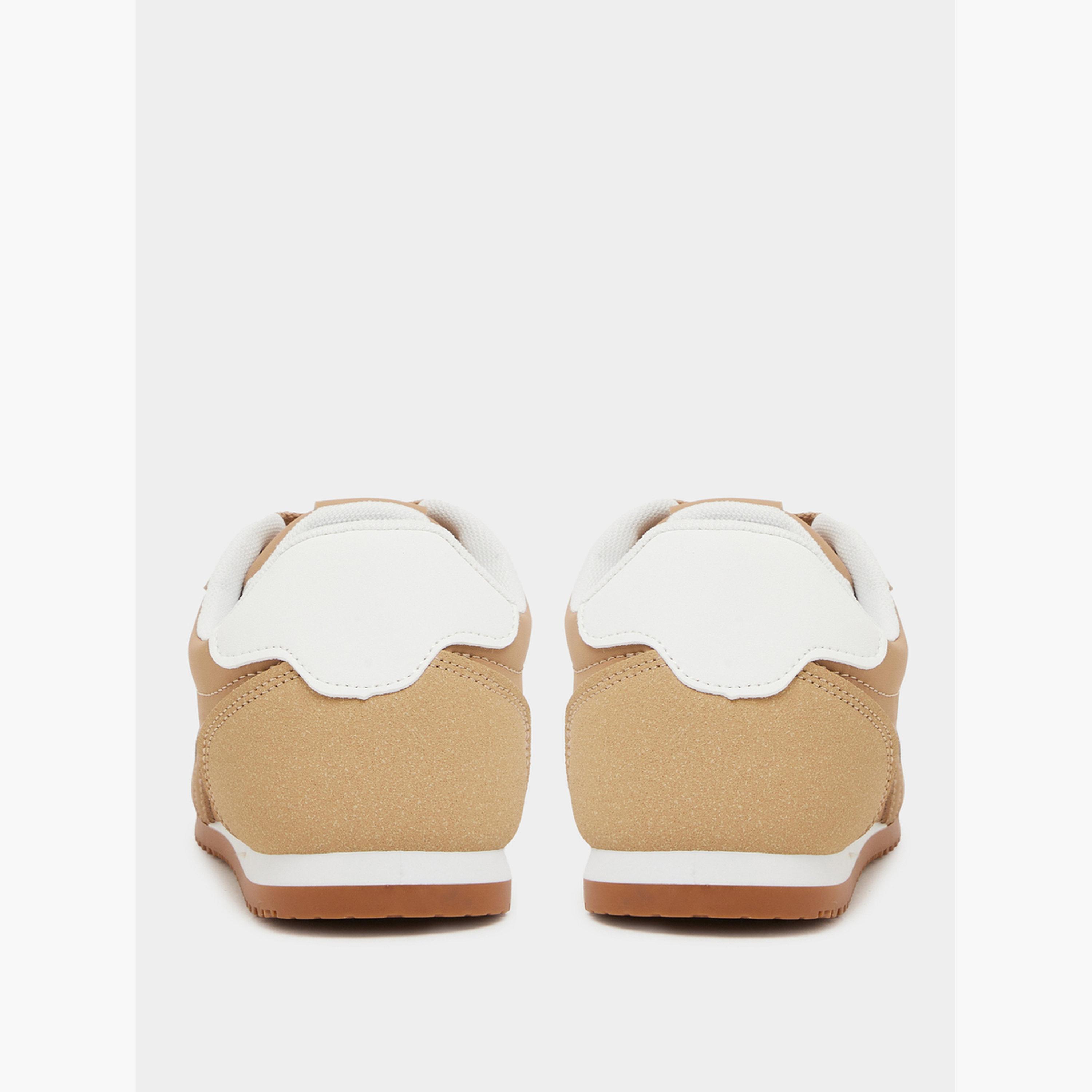 Styli Beige Retro Lace-Up Sneakers-women-shoes-sneakers-image-5