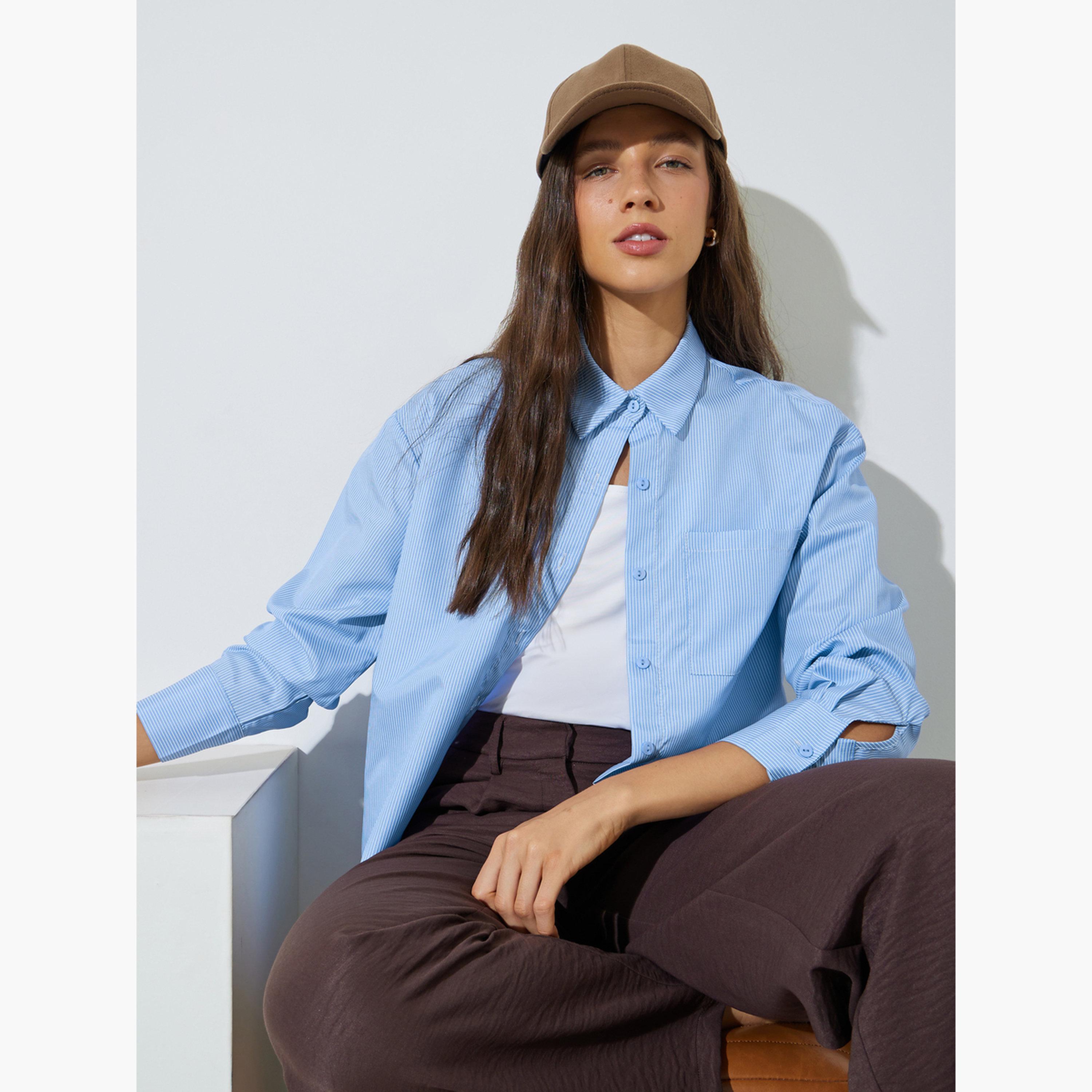 قميص بقصة مريحة ومخطط-women-clothing-shirtsandblouses-shirts-image-3