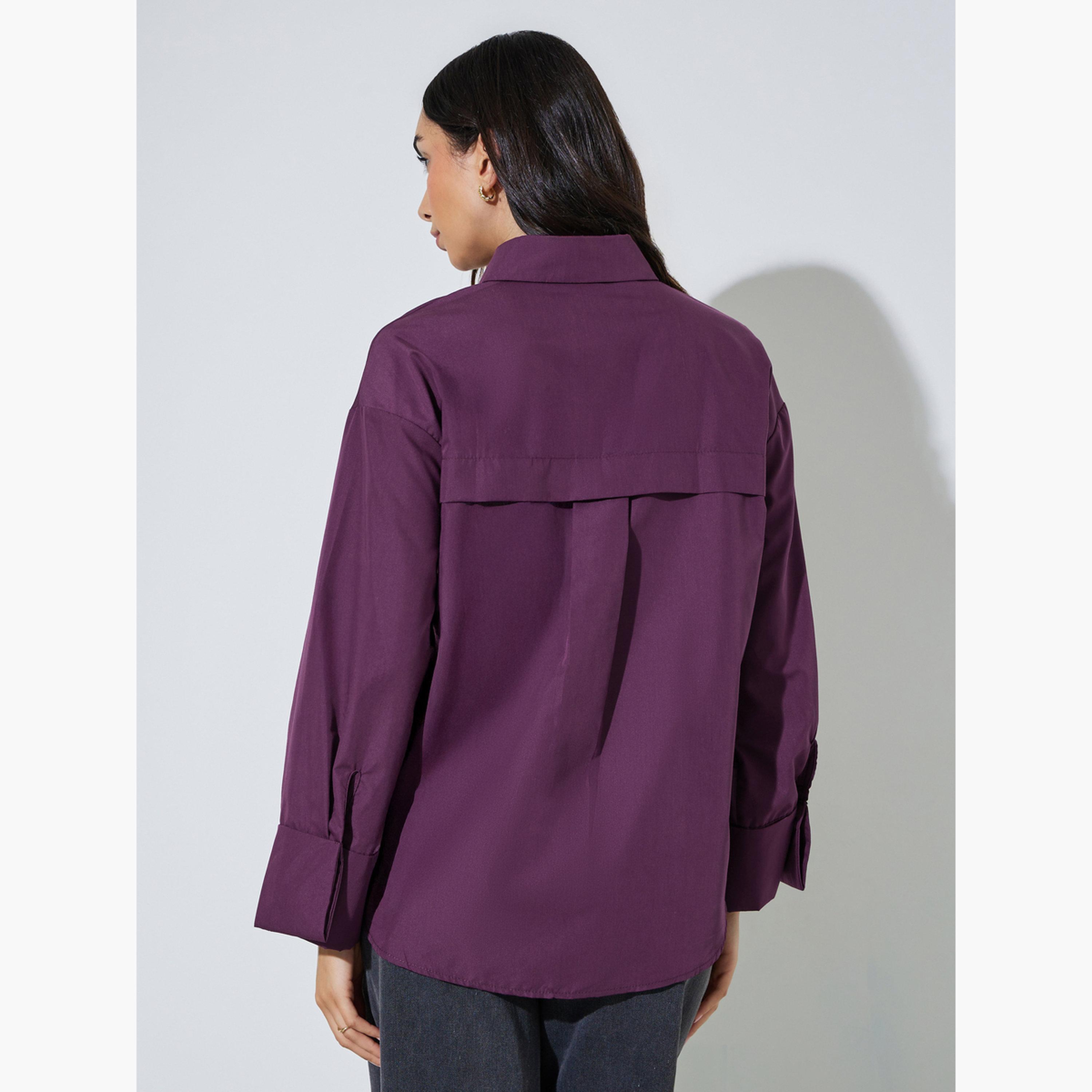 Styli Purple Oversized Longline Shirt-women-clothing-shirtsandblouses-shirts-image-4