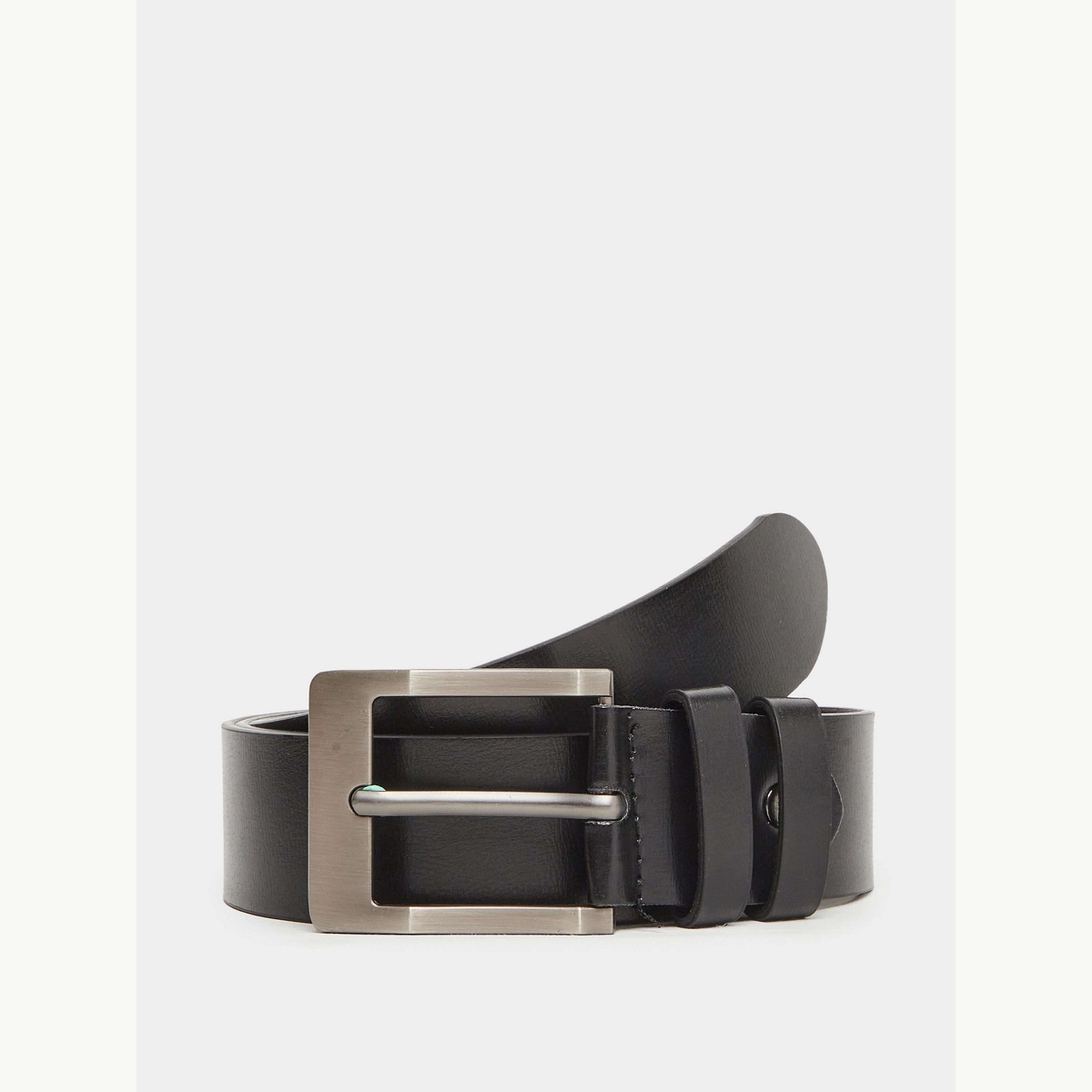 Styli Black Belt with Metal Buckle-men-beltsandwallets-belts-image-1