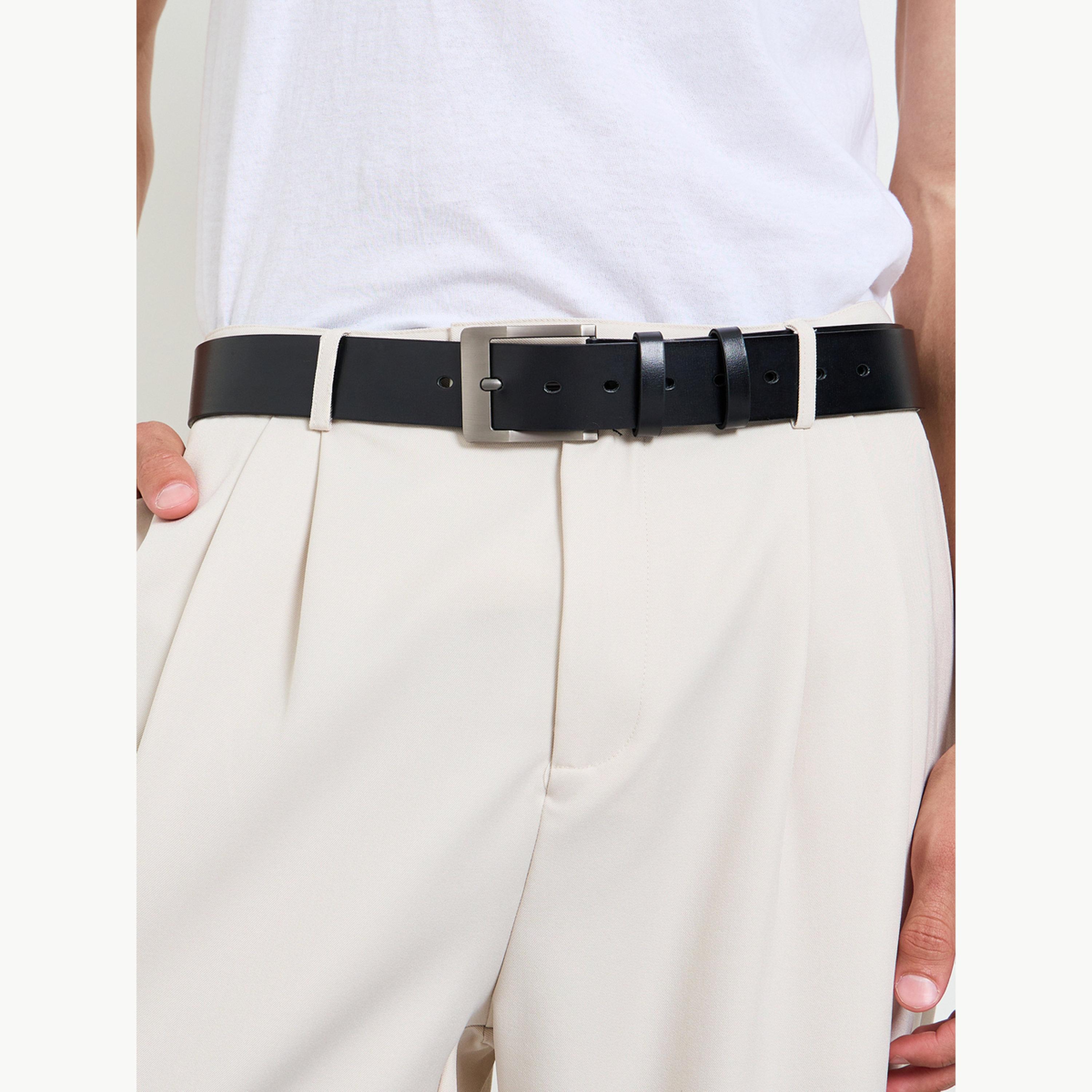 Styli Black Belt with Metal Buckle-men-beltsandwallets-belts-image-2