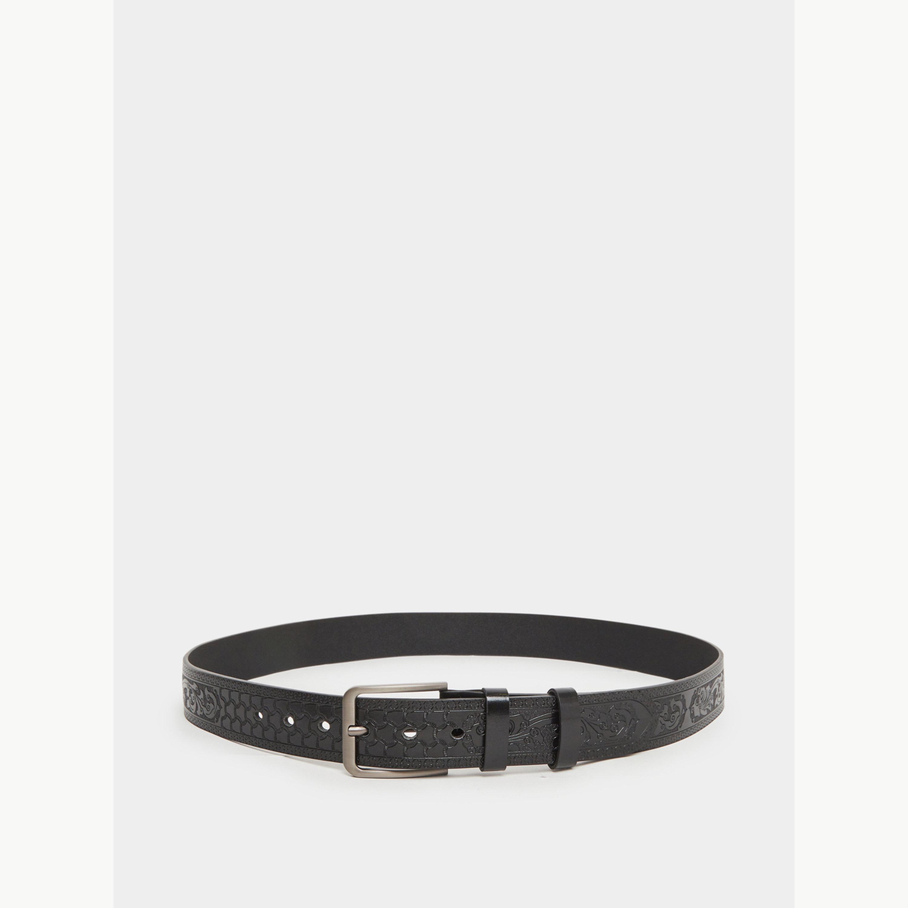 Styli Textured Belt with Pin Buckle Closure-men-beltsandwallets-belts-image-3