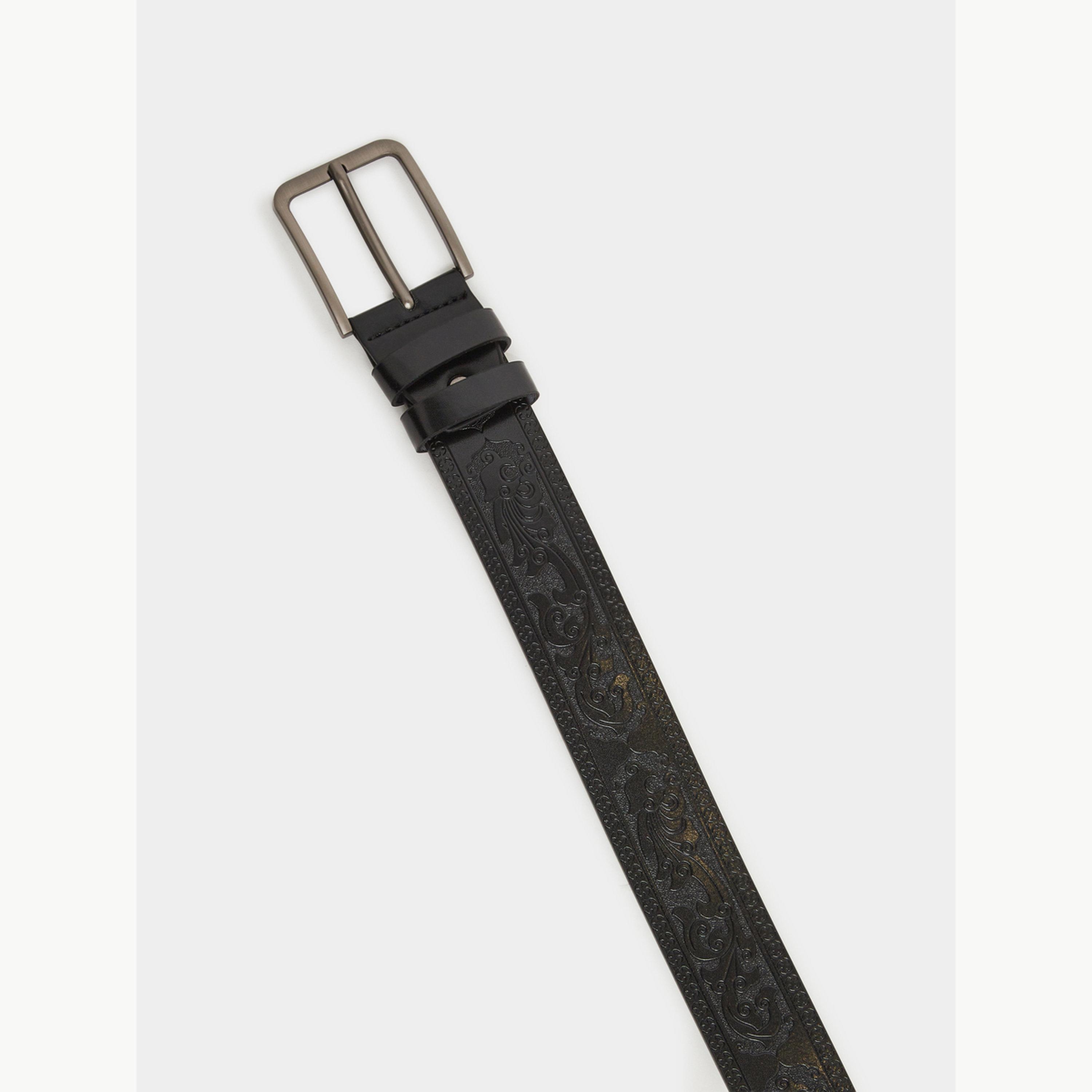 Styli Textured Belt with Pin Buckle Closure-men-beltsandwallets-belts-image-5