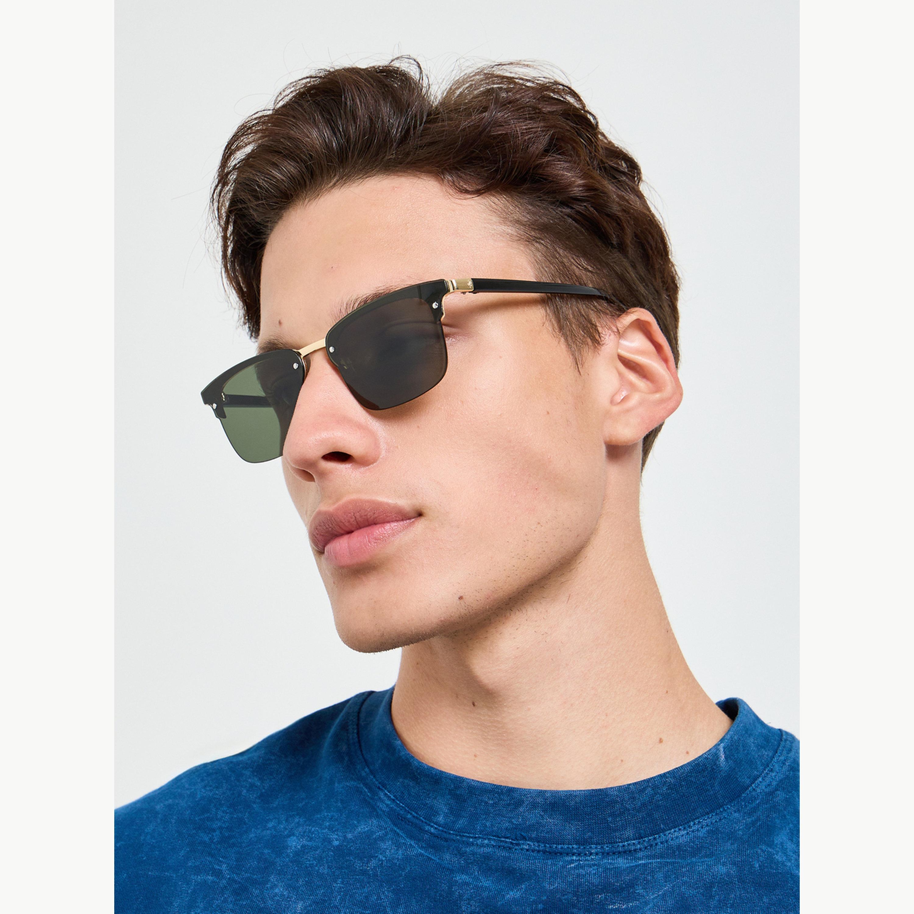 Styli Square Frame Sunglasses with Nose Pads-men-sunglasses-image-2