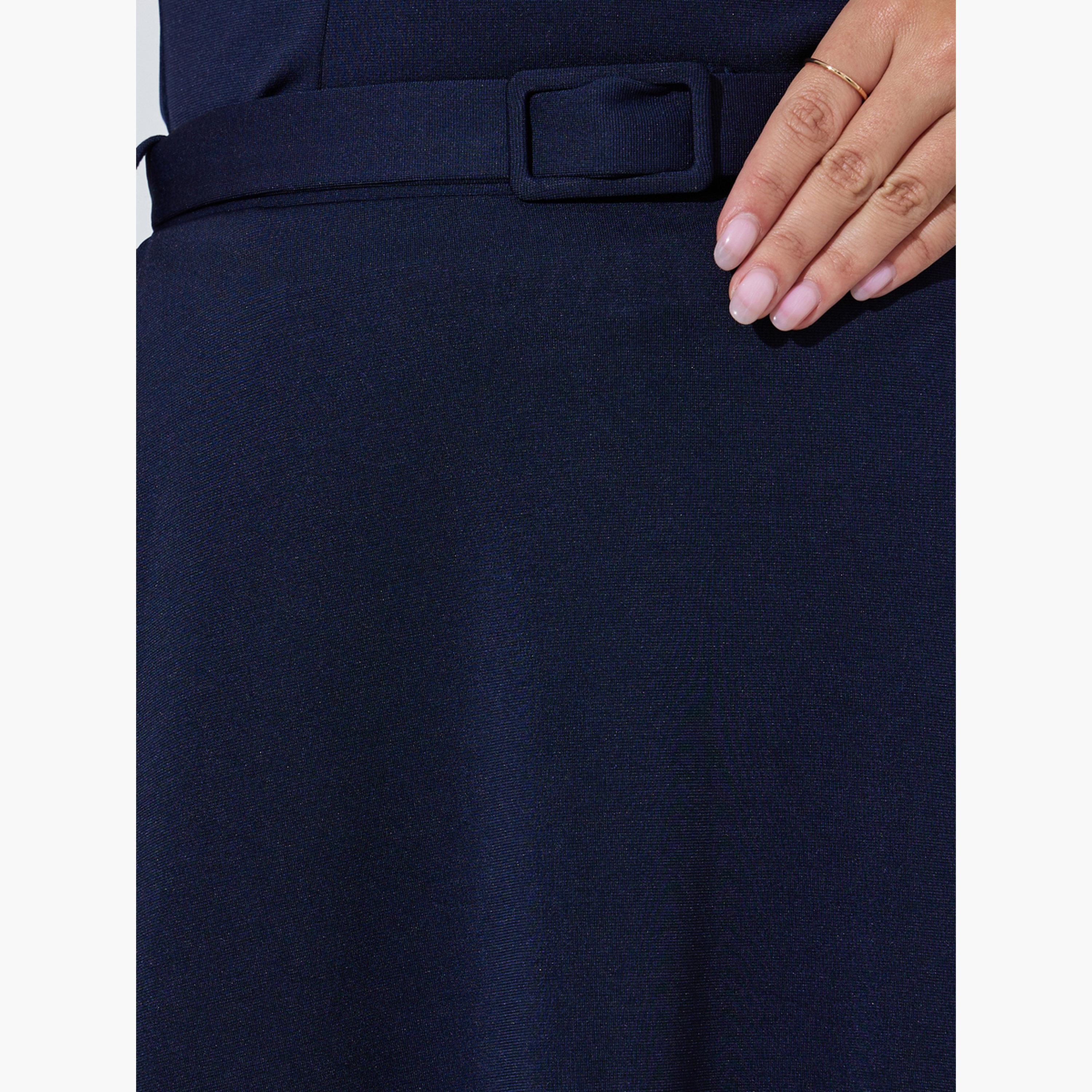 تنورة طويلة بحافة واسعة مع حزام-women-clothing-skirts-image-4