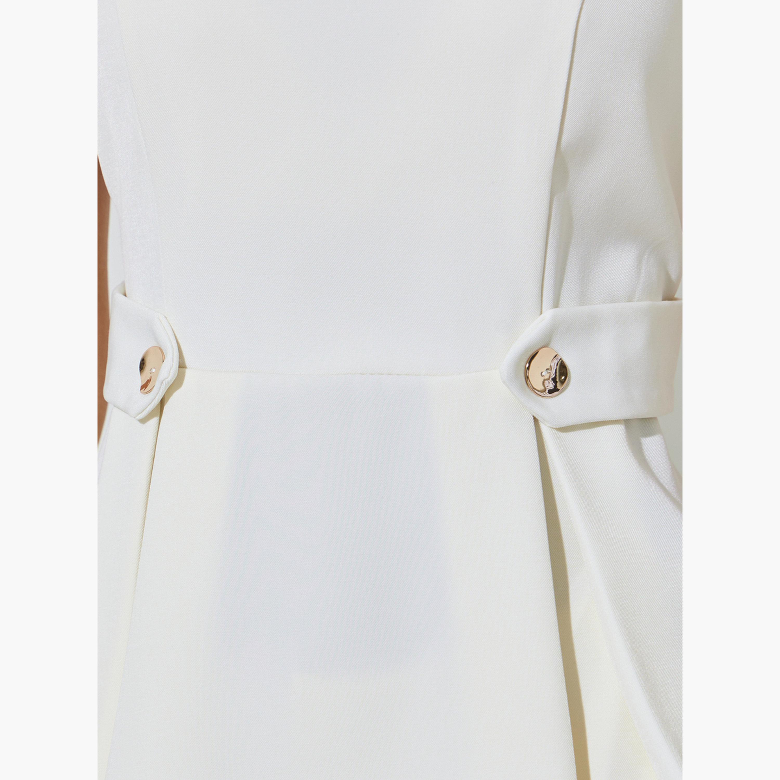 بلوزة بلا أكمام بحافة بيبلوم وبكسرات وتفاصيل أزرار-women-clothing-shirtsandblouses-blouses-image-5