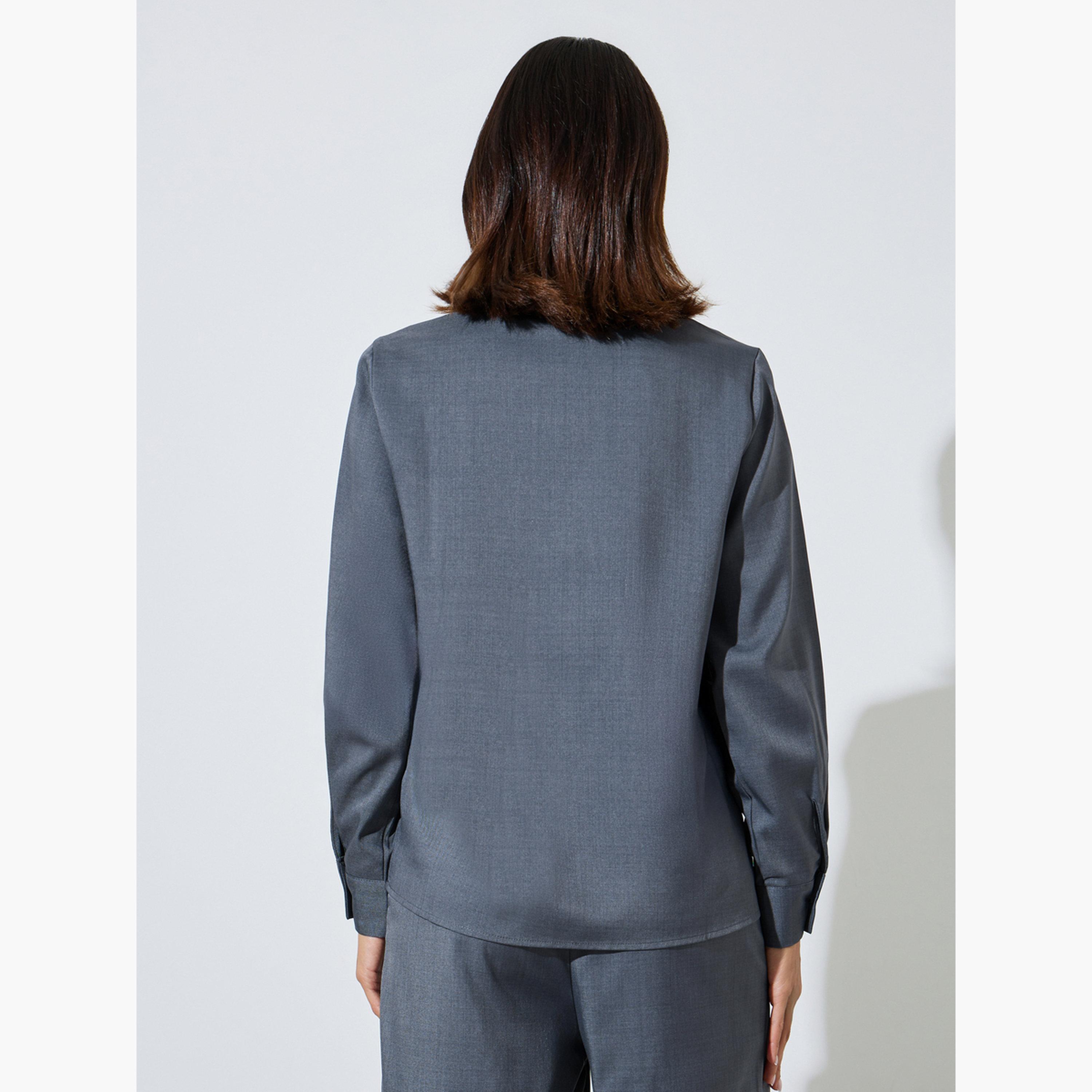 Styli Charcoal Long Sleeve Relaxed Fit Shirt-women-clothing-shirtsandblouses-blouses-image-4