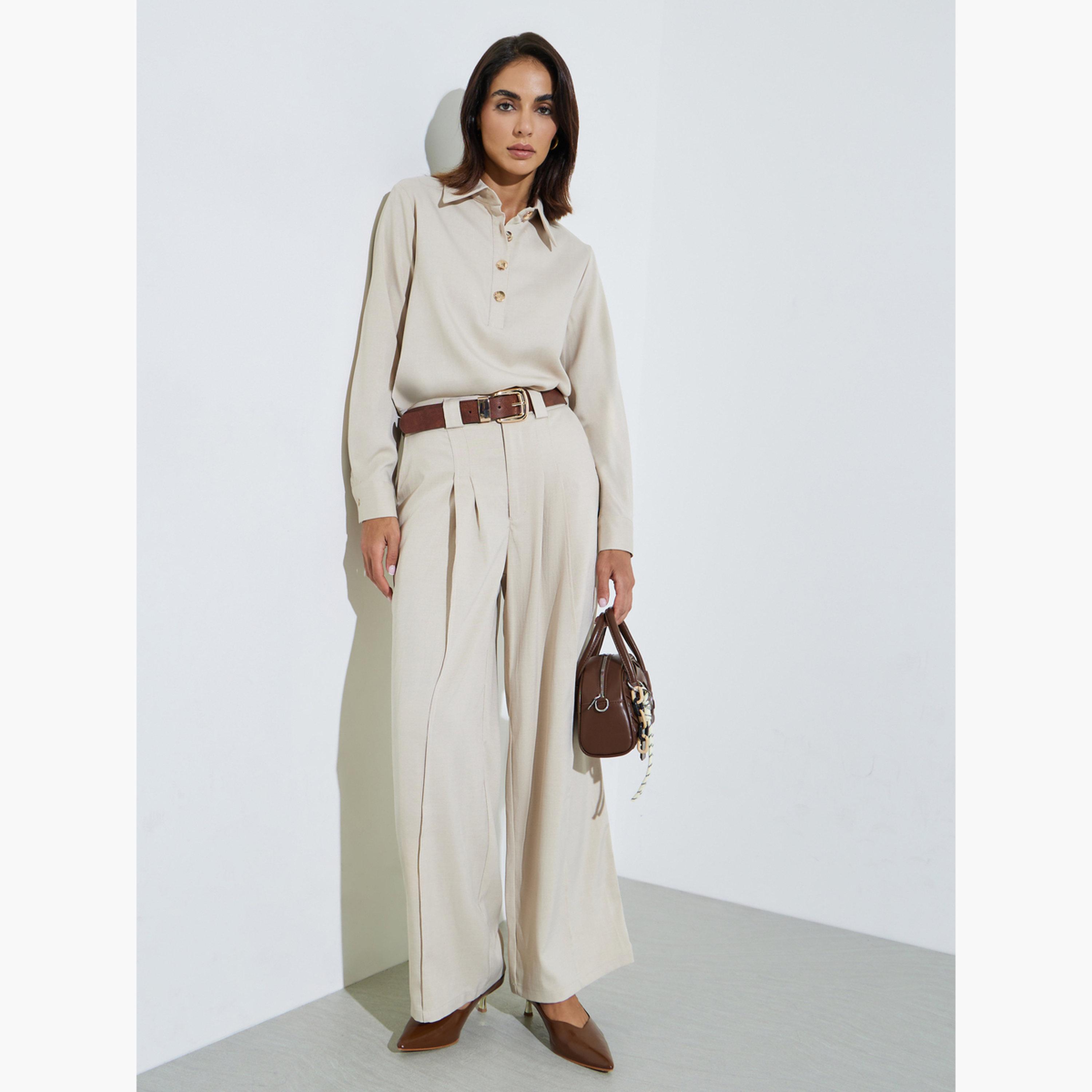 Styli Cream Long Sleeve Relaxed Fit Shirt-women-clothing-shirtsandblouses-blouses-image-2