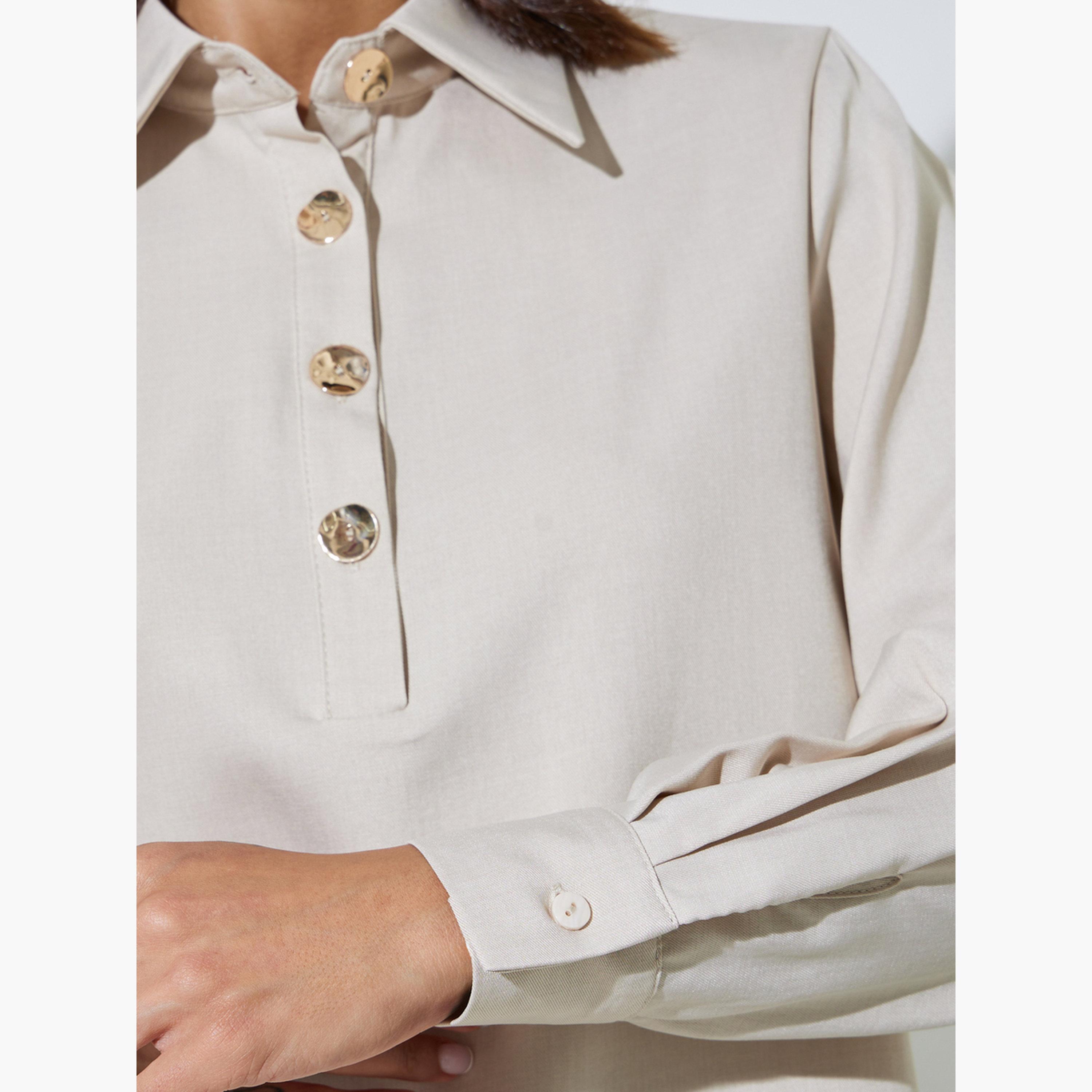Styli Cream Long Sleeve Relaxed Fit Shirt-women-clothing-shirtsandblouses-blouses-image-5