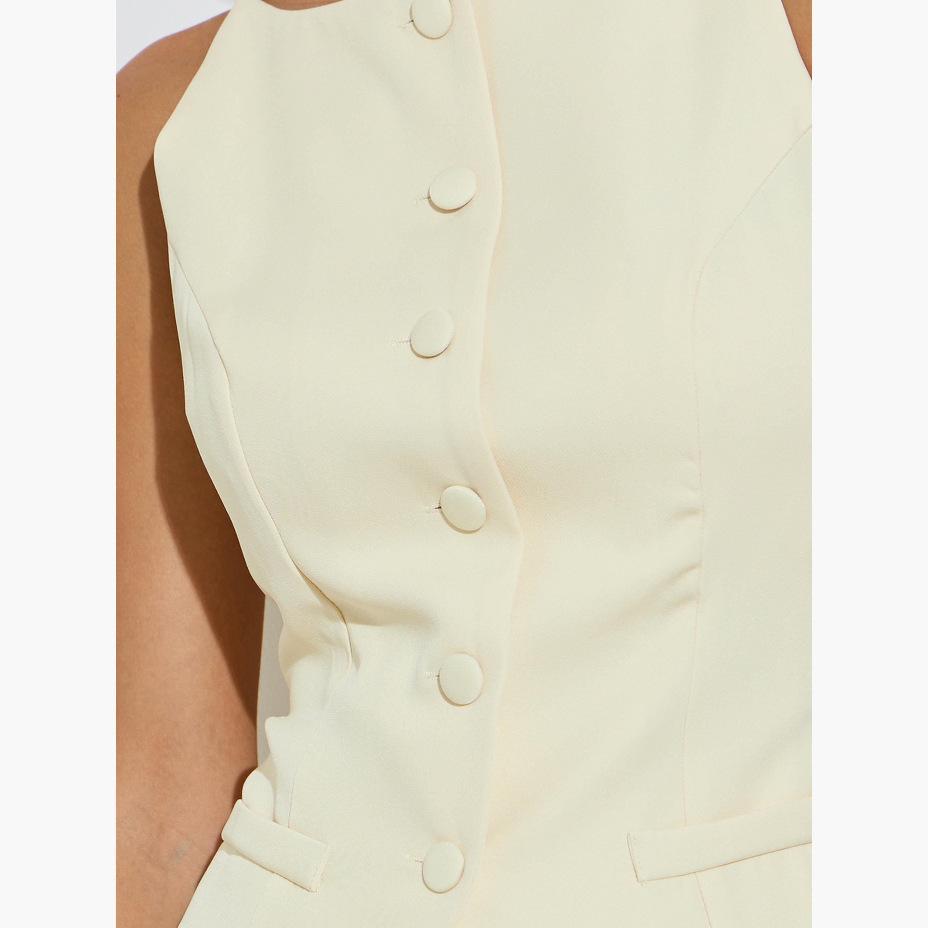 Styli Yellow Pocket Details Strappy Waistcoat Top-women-clothing-shirtsandblouses-blouses-image-5