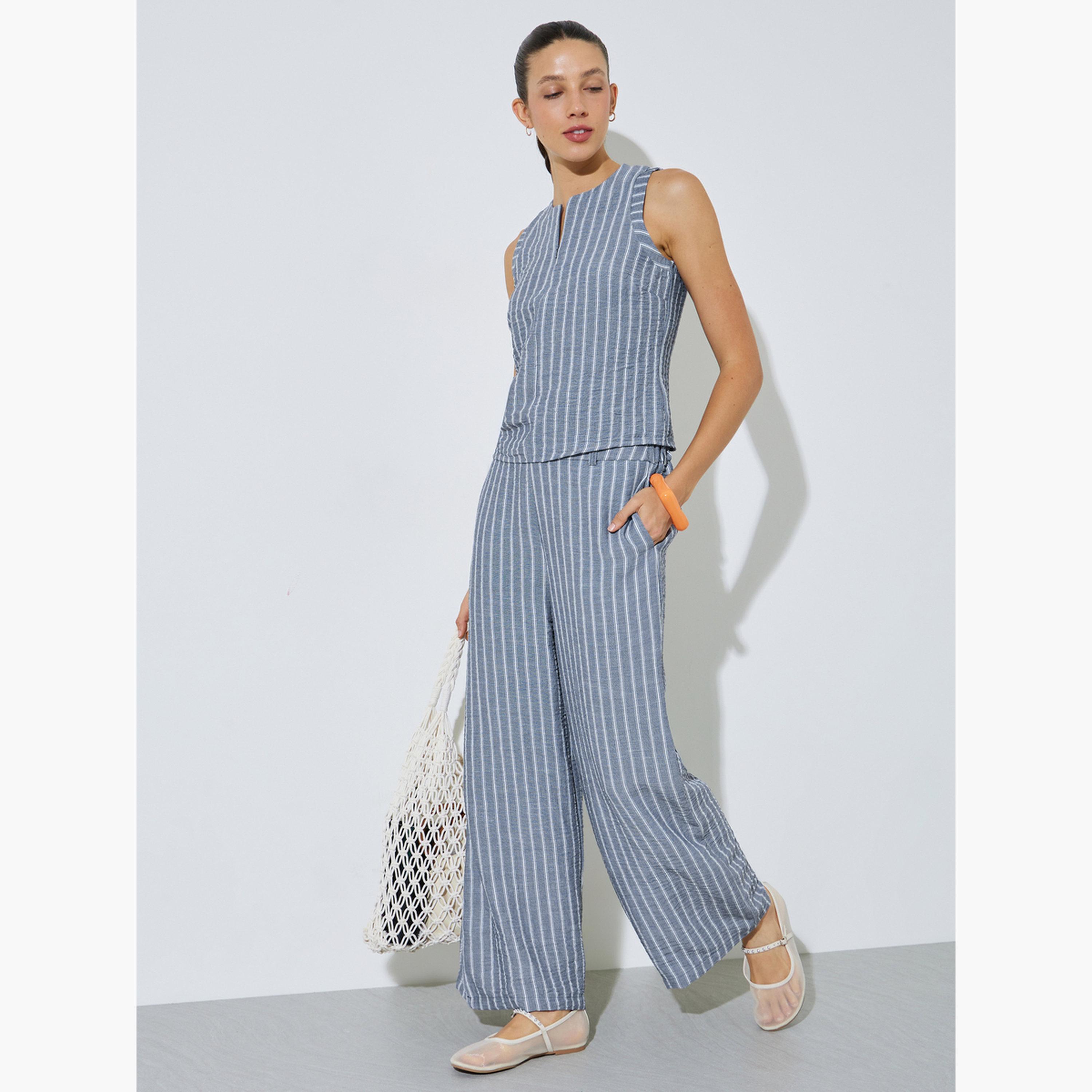 بنطال بأرجل واسعة ومخطط-women-clothing-bottoms-joggers-image-2