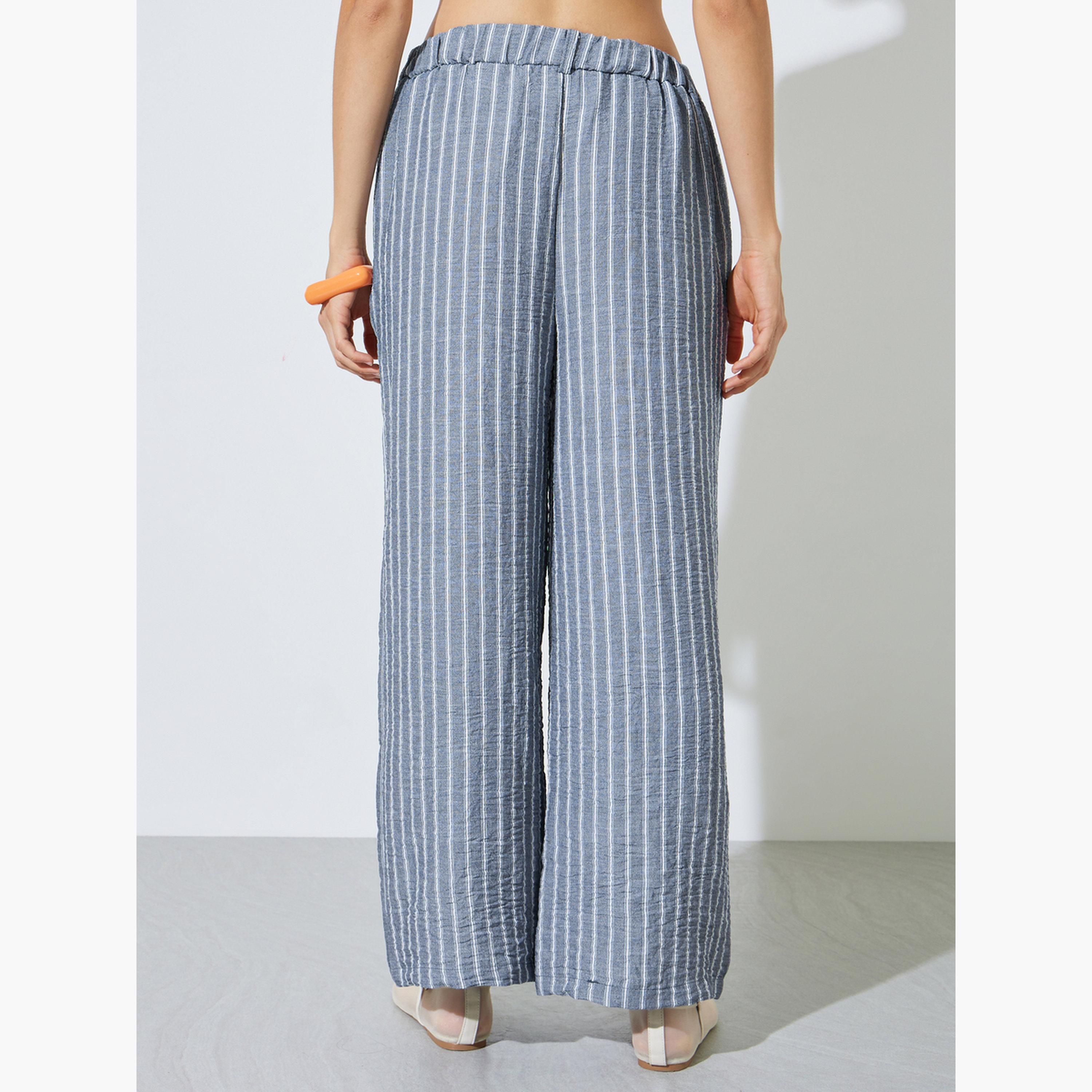 بنطال بأرجل واسعة ومخطط-women-clothing-bottoms-joggers-image-4