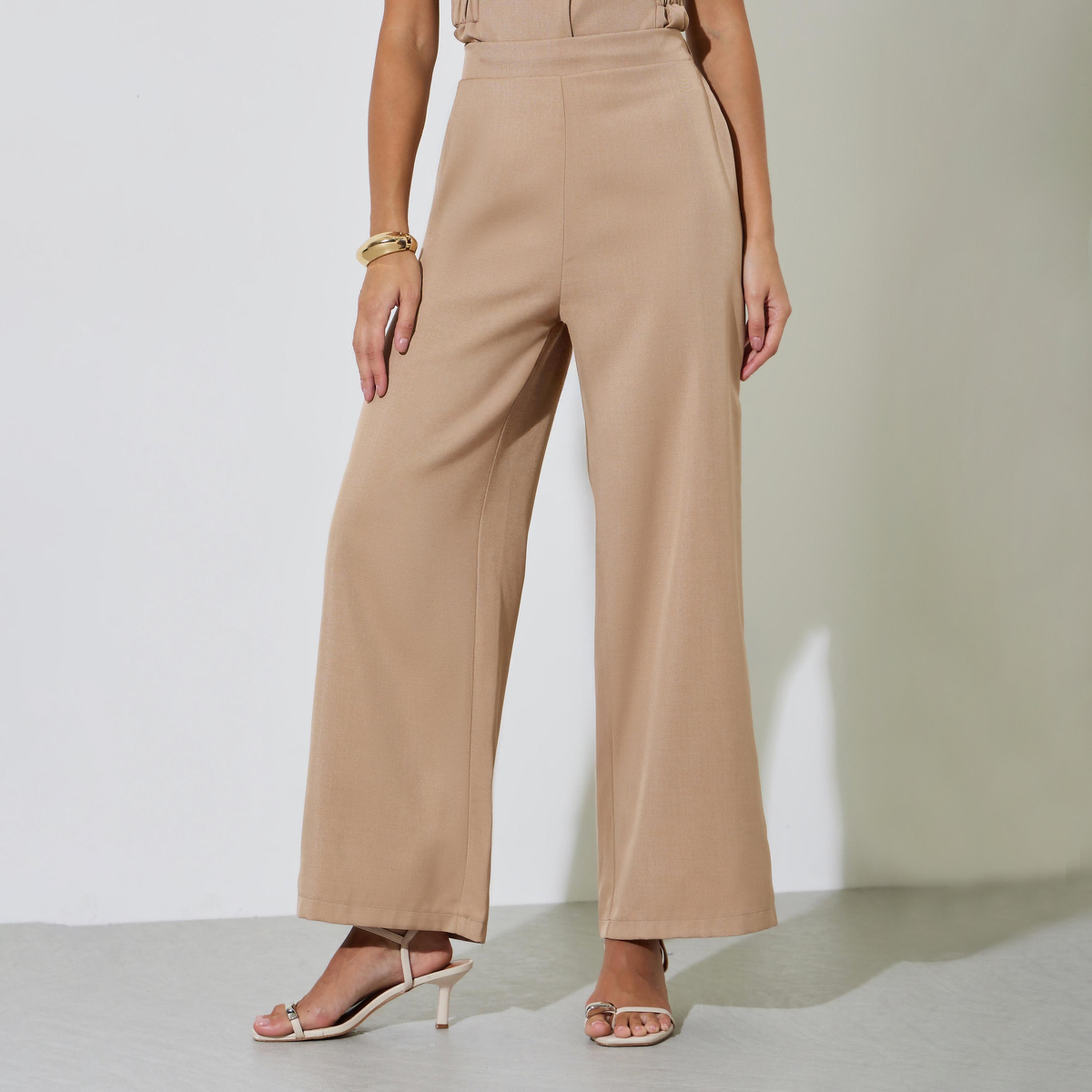 بنطال سادة بأرجل واسعة-women-clothing-bottoms-joggers-image-1