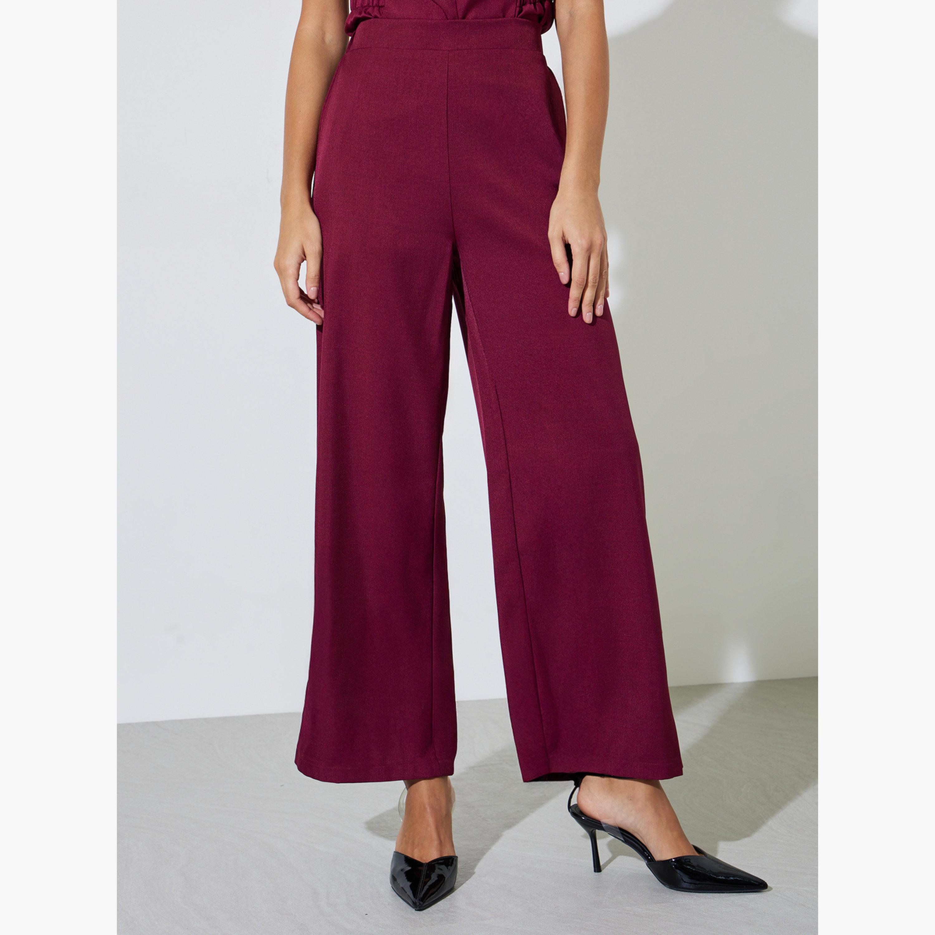 بنطال سادة بأرجل واسعة-women-clothing-bottoms-joggers-image-1