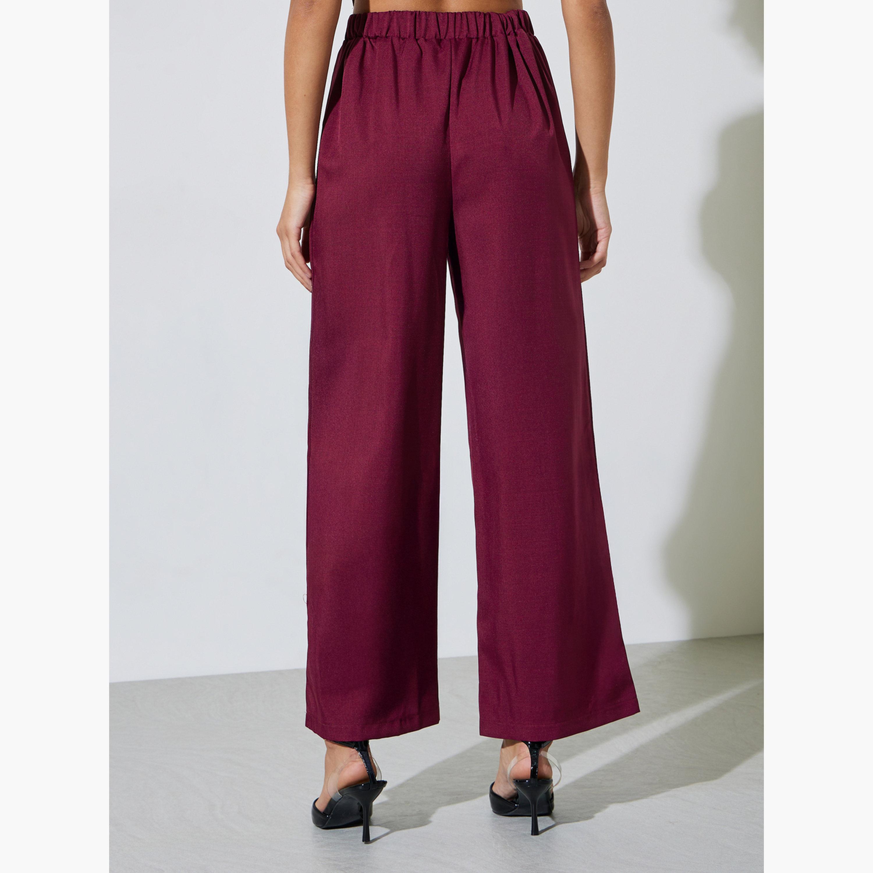 بنطال سادة بأرجل واسعة-women-clothing-bottoms-joggers-image-4
