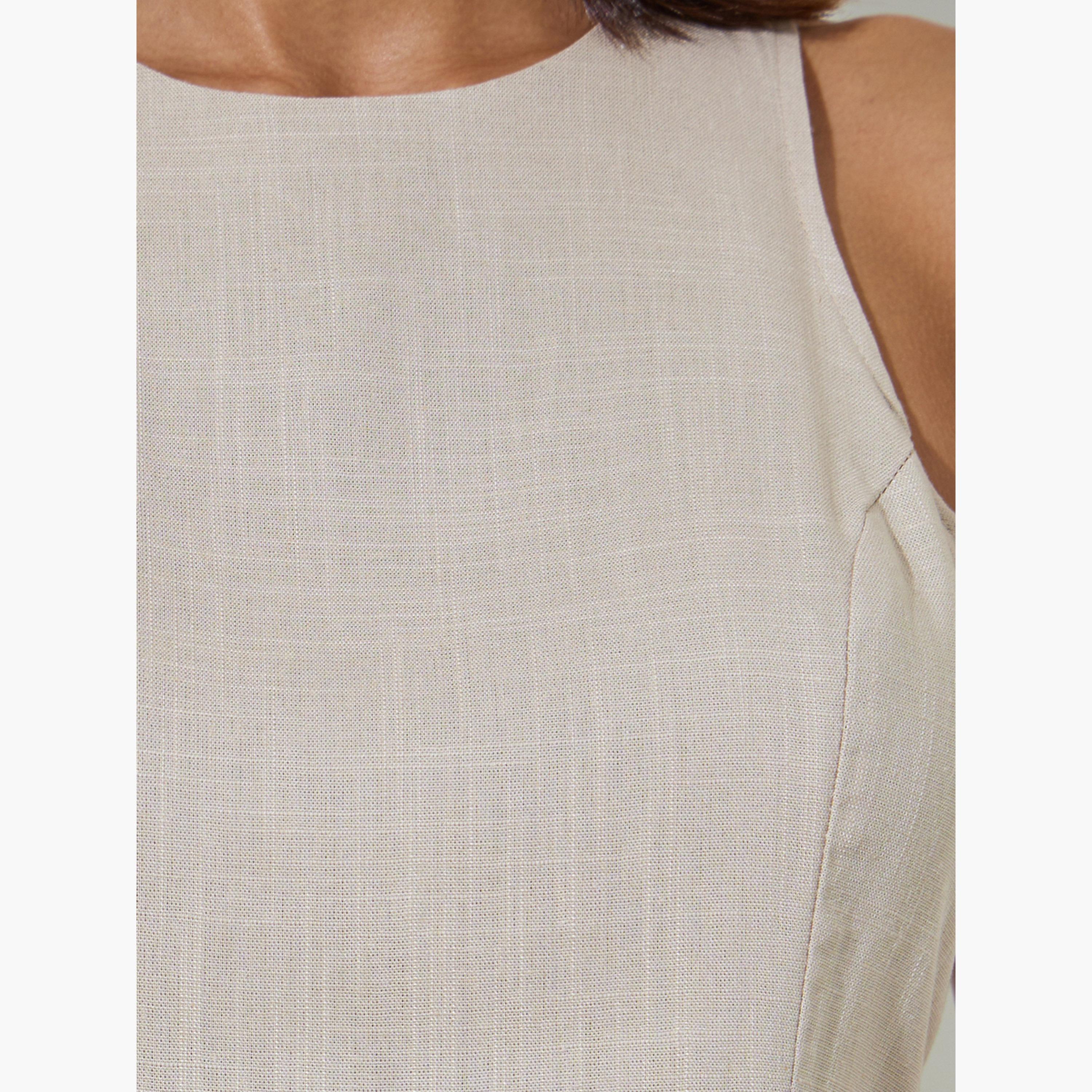 ستايلي - بلوزة بيج بدون أكمام بياقة رياضية-women-clothing-shirtsandblouses-blouses-image-5