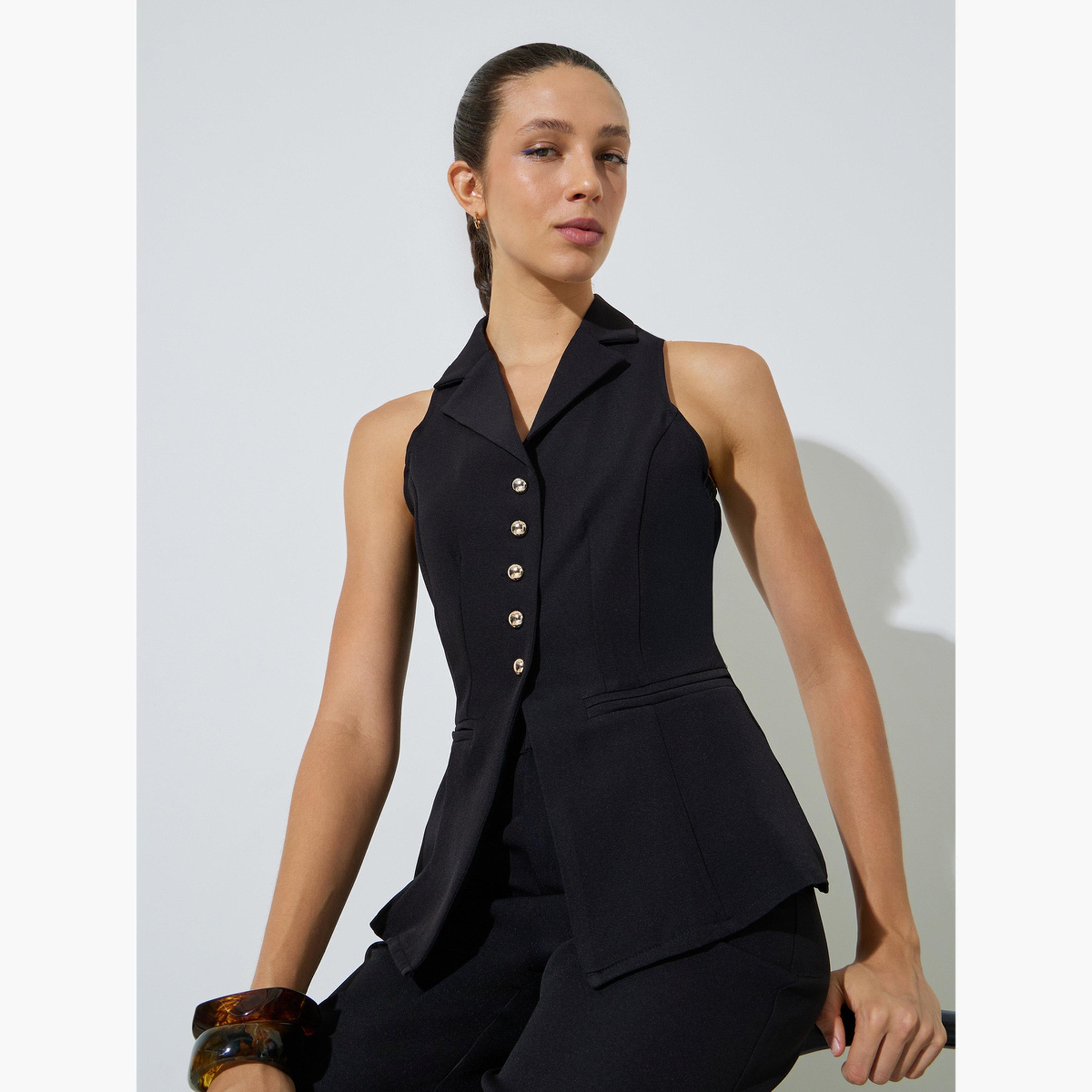 ستايلي - صدرية سوداء بياقة سباق-women-clothing-shirtsandblouses-blouses-image-3