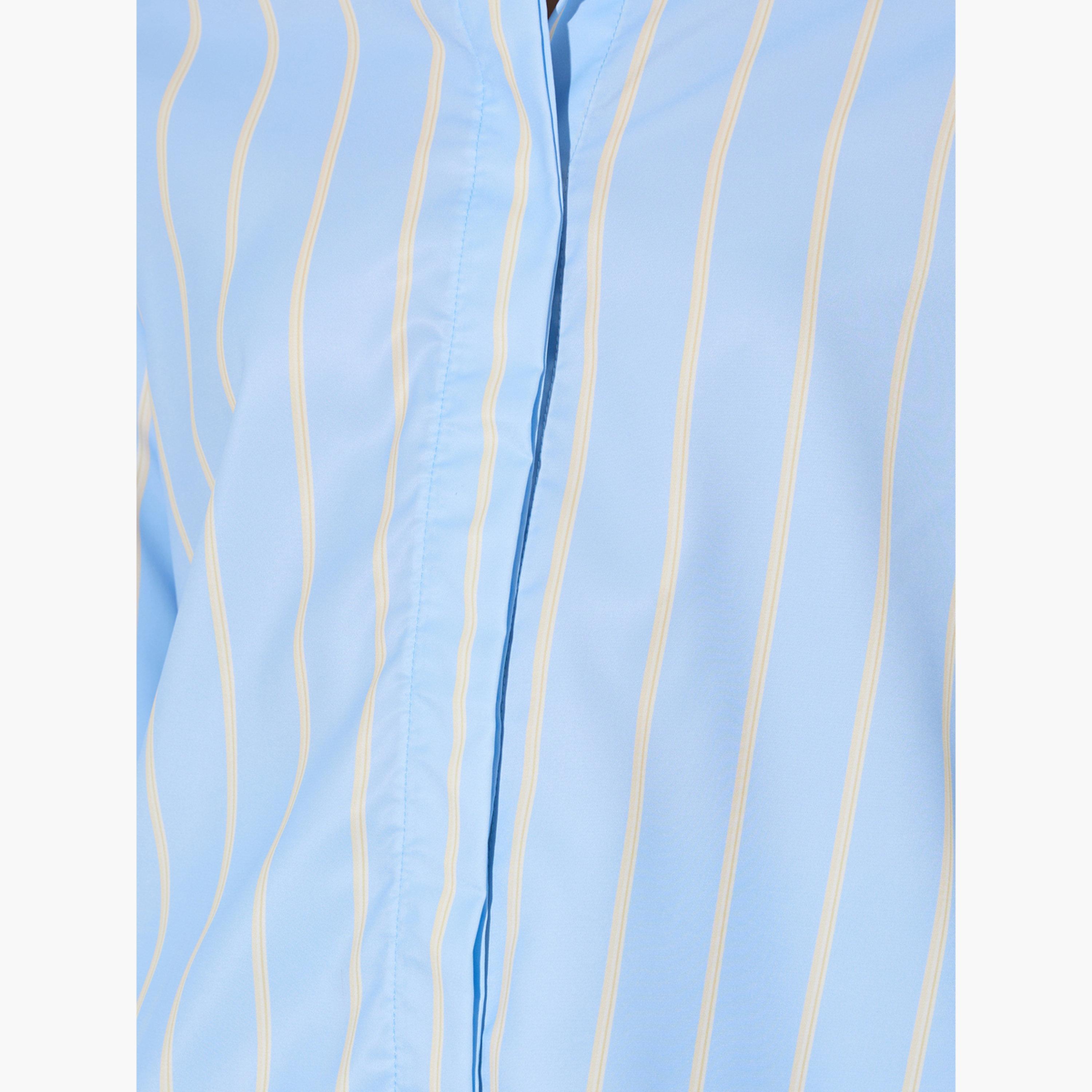 بلوزة واسعة أكمام طويلة بنمط مخطط-women-clothing-shirtsandblouses-shirts-image-5