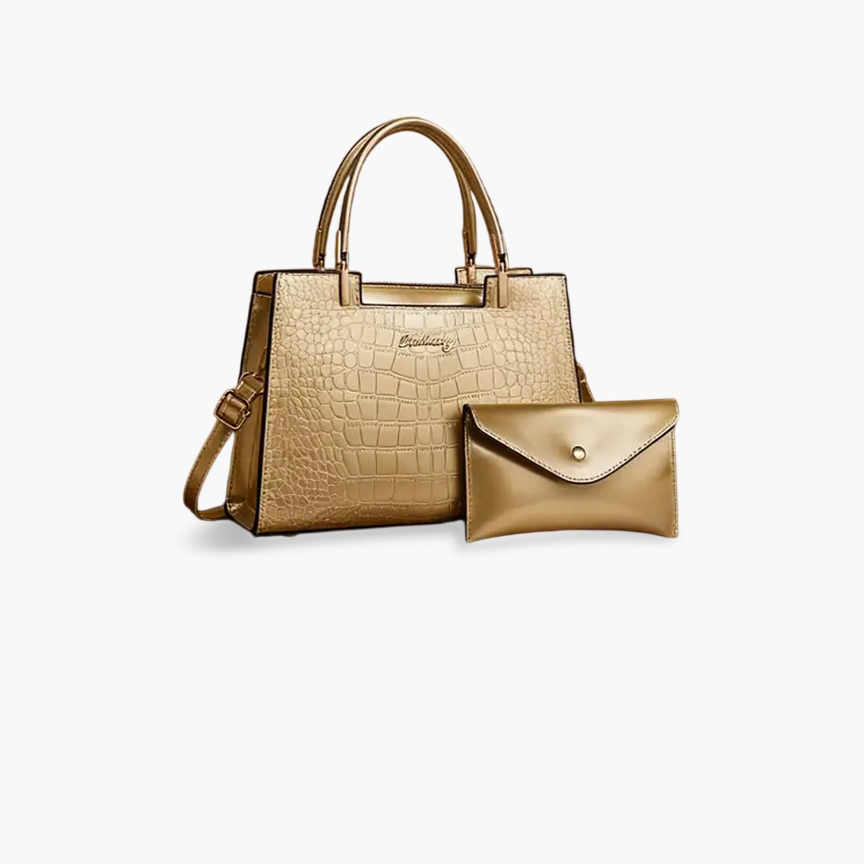 شنطة يد بنمط جلد التمساح مع محفظة-women-bagsandwallets-handbags-image-1