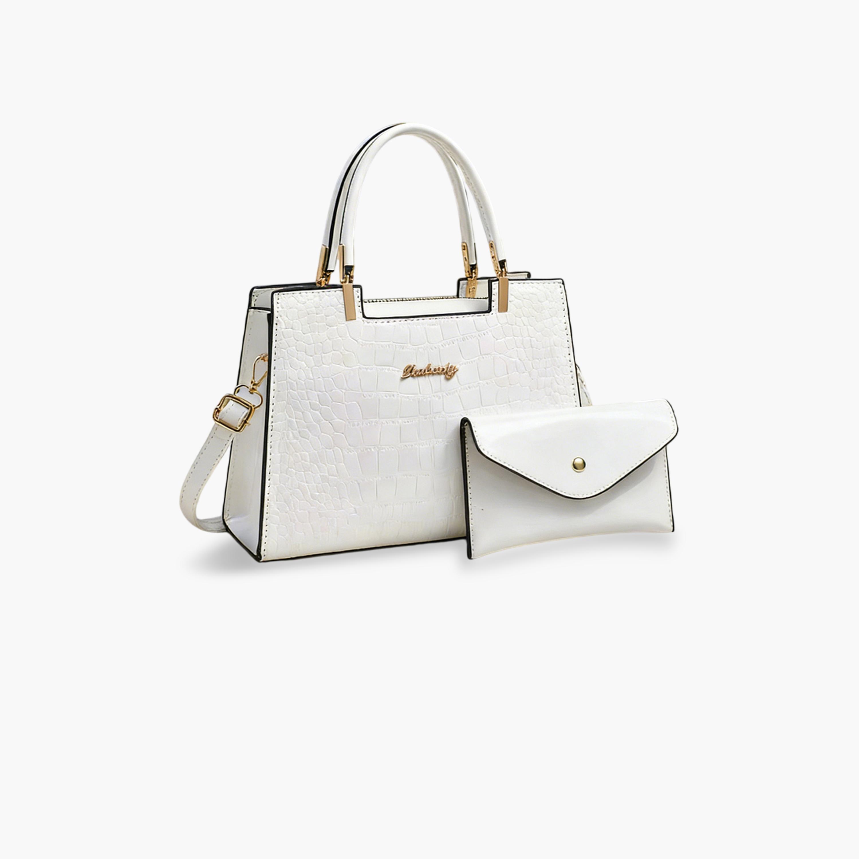 شنطة يد بنمط جلد التمساح مع محفظة-women-bagsandwallets-handbags-image-1