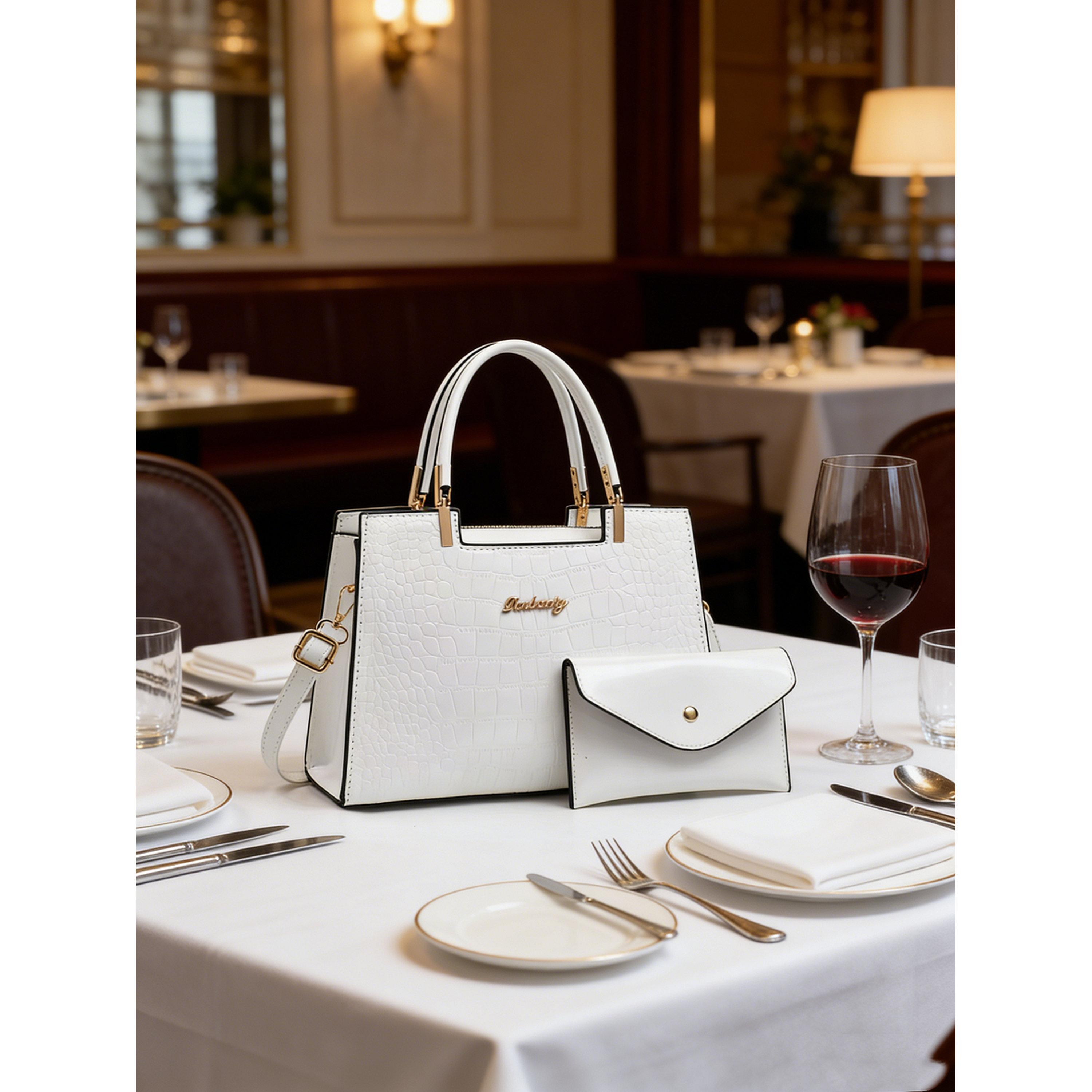 شنطة يد بنمط جلد التمساح مع محفظة-women-bagsandwallets-handbags-image-2