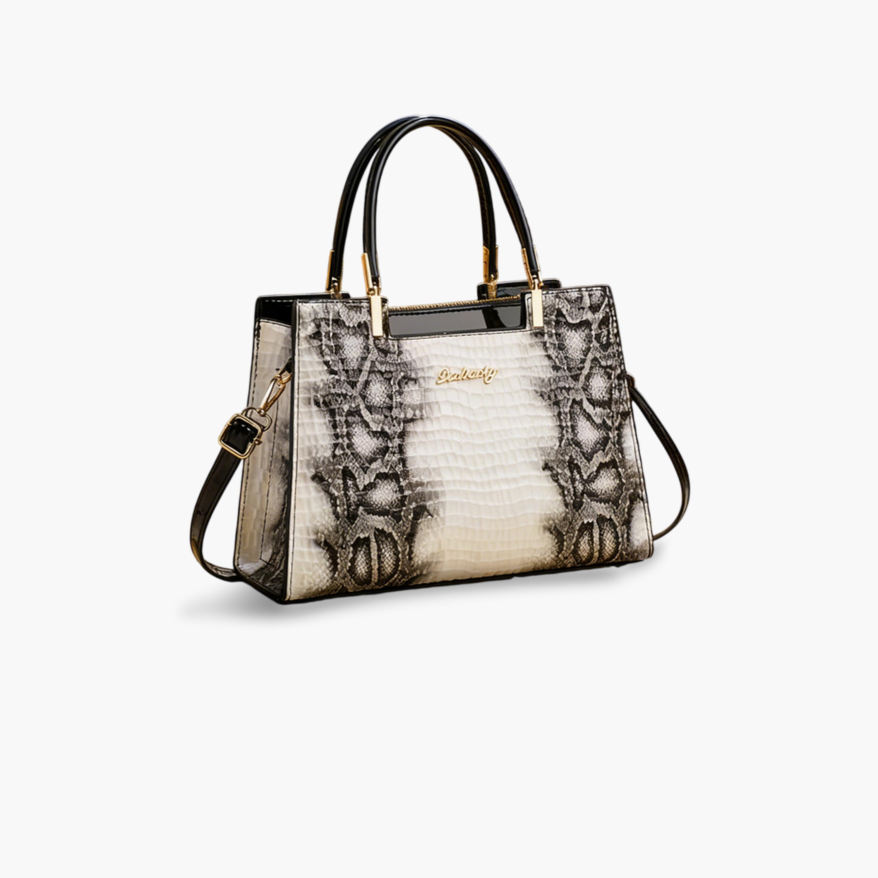 Take Two White Snakeskin Pattern Shoulder Bag-women-bagsandwallets-handbags-image-1
