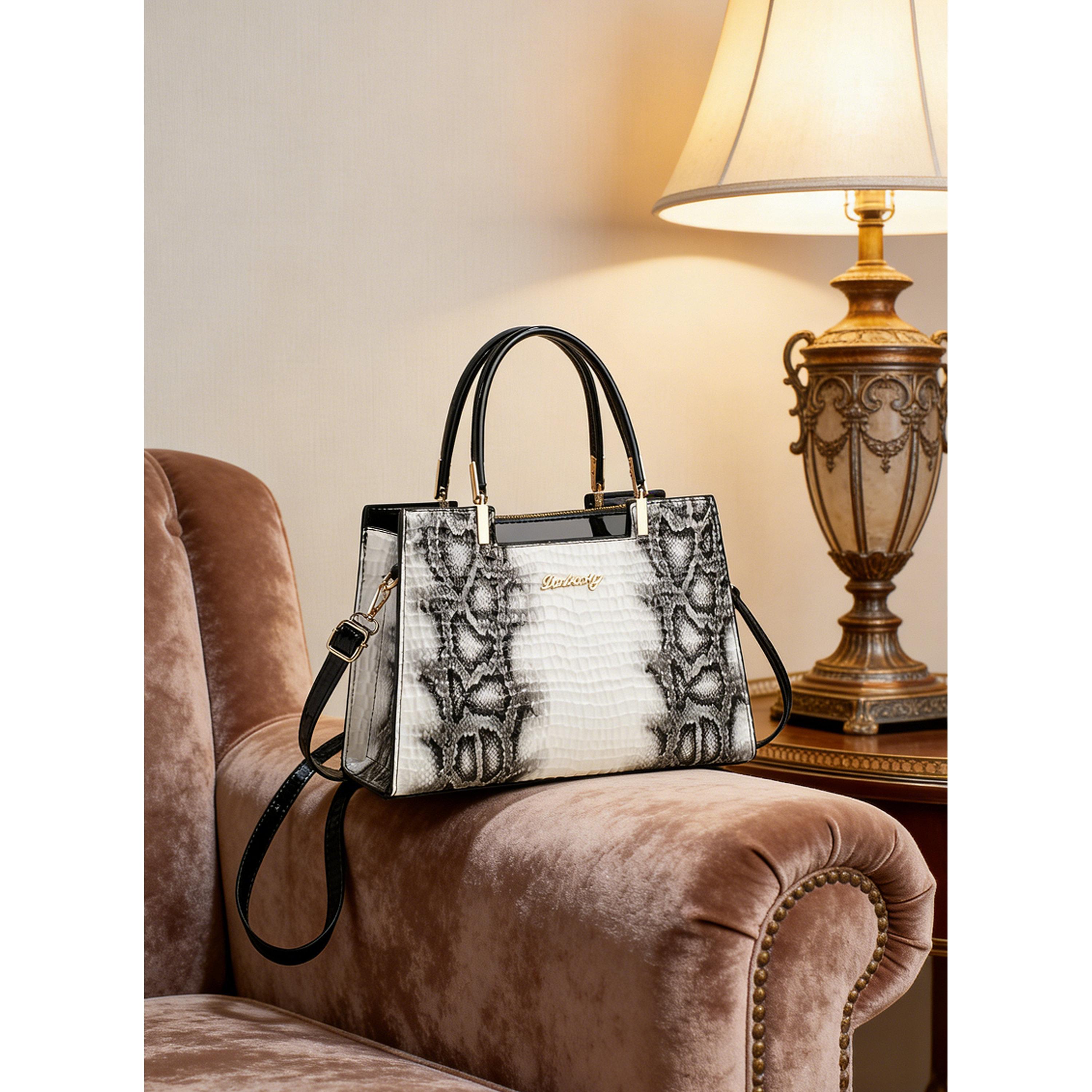 Take Two White Snakeskin Pattern Shoulder Bag-women-bagsandwallets-handbags-image-5