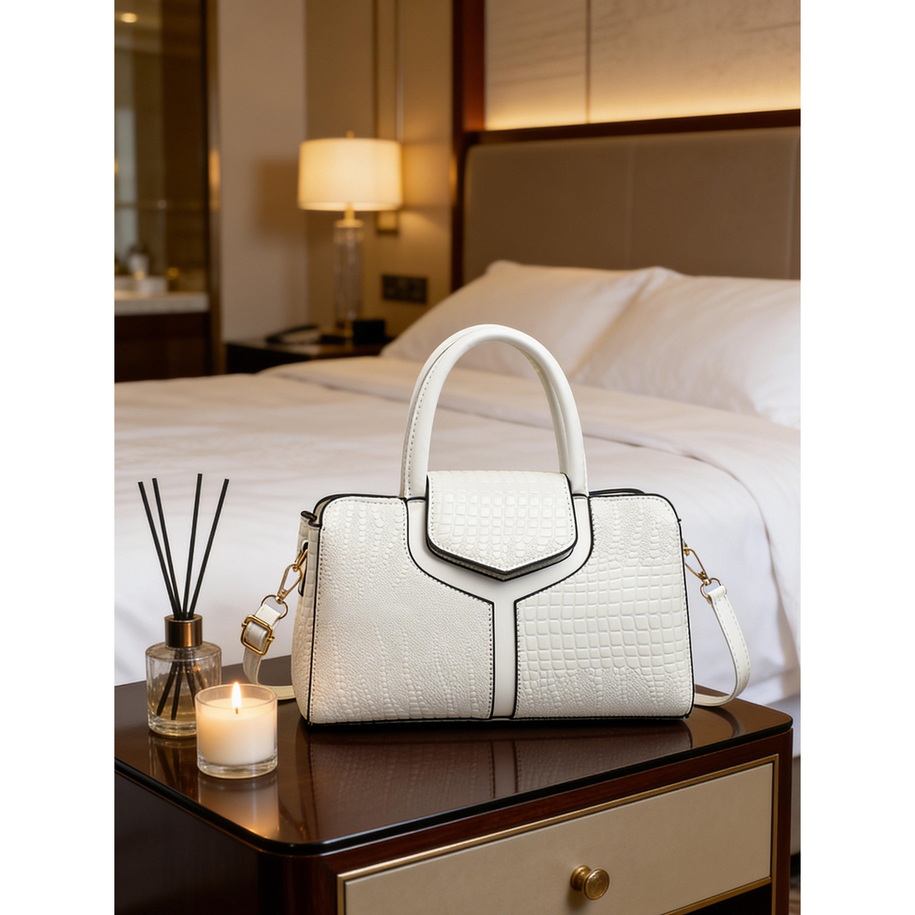 Take Two White Croc-Embossed Handbag-women-bagsandwallets-handbags-image-4