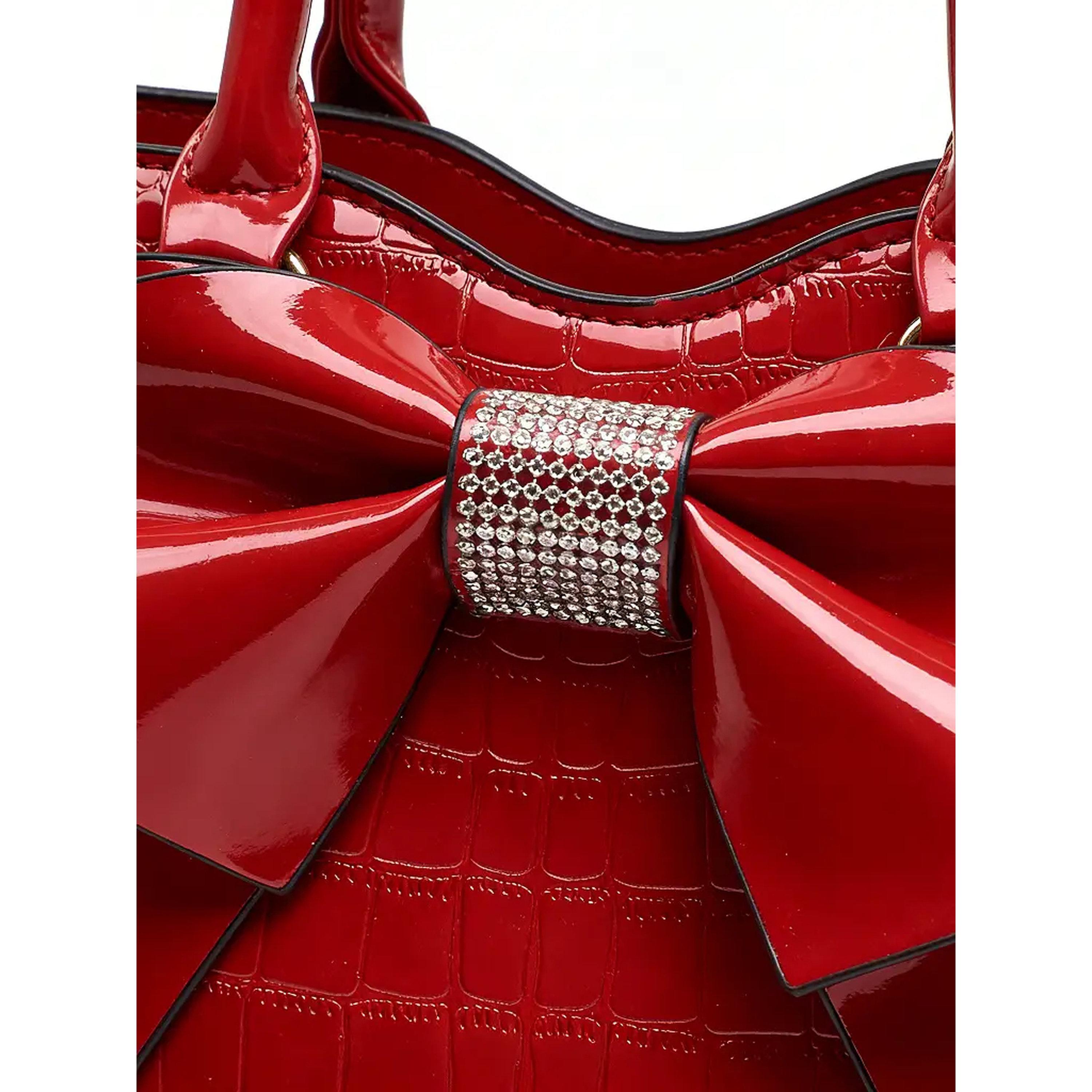 شنطة يد بعقدة بنمط جلد التمساح مع محفظة-women-bagsandwallets-handbags-image-3