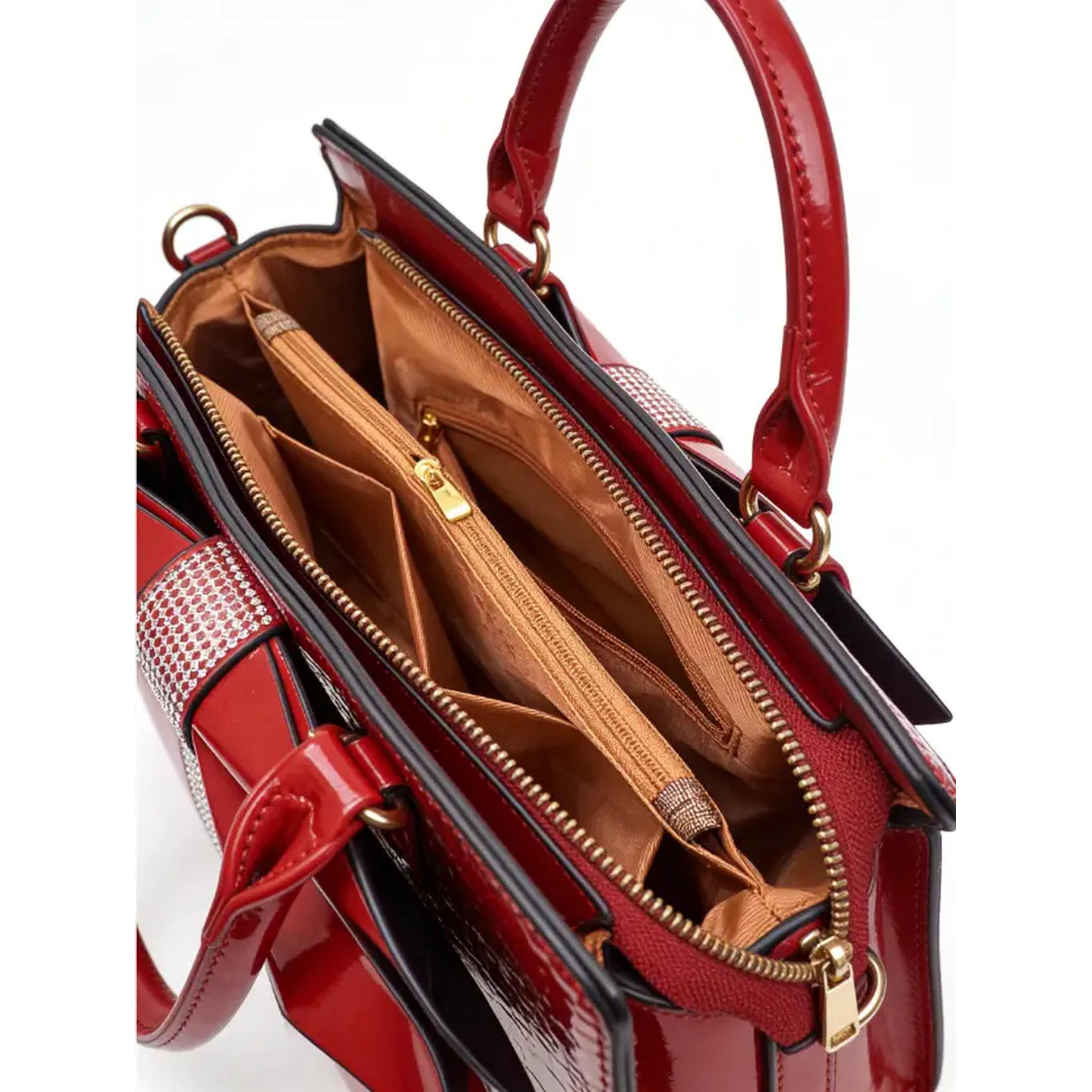 شنطة يد بعقدة بنمط جلد التمساح مع محفظة-women-bagsandwallets-handbags-image-5