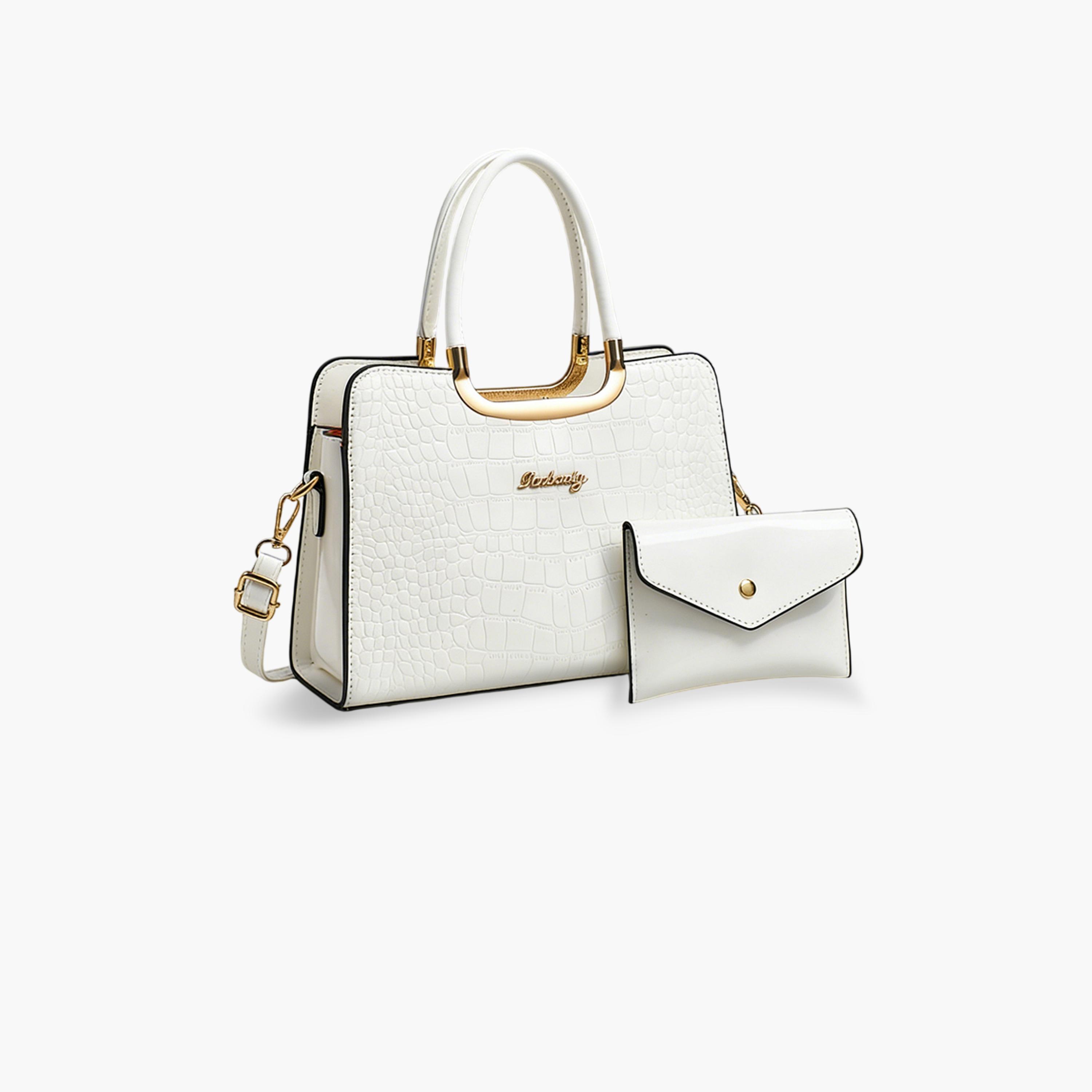 شنطة يد بنمط جلد التمساح مع محفظة-women-bagsandwallets-handbags-image-1