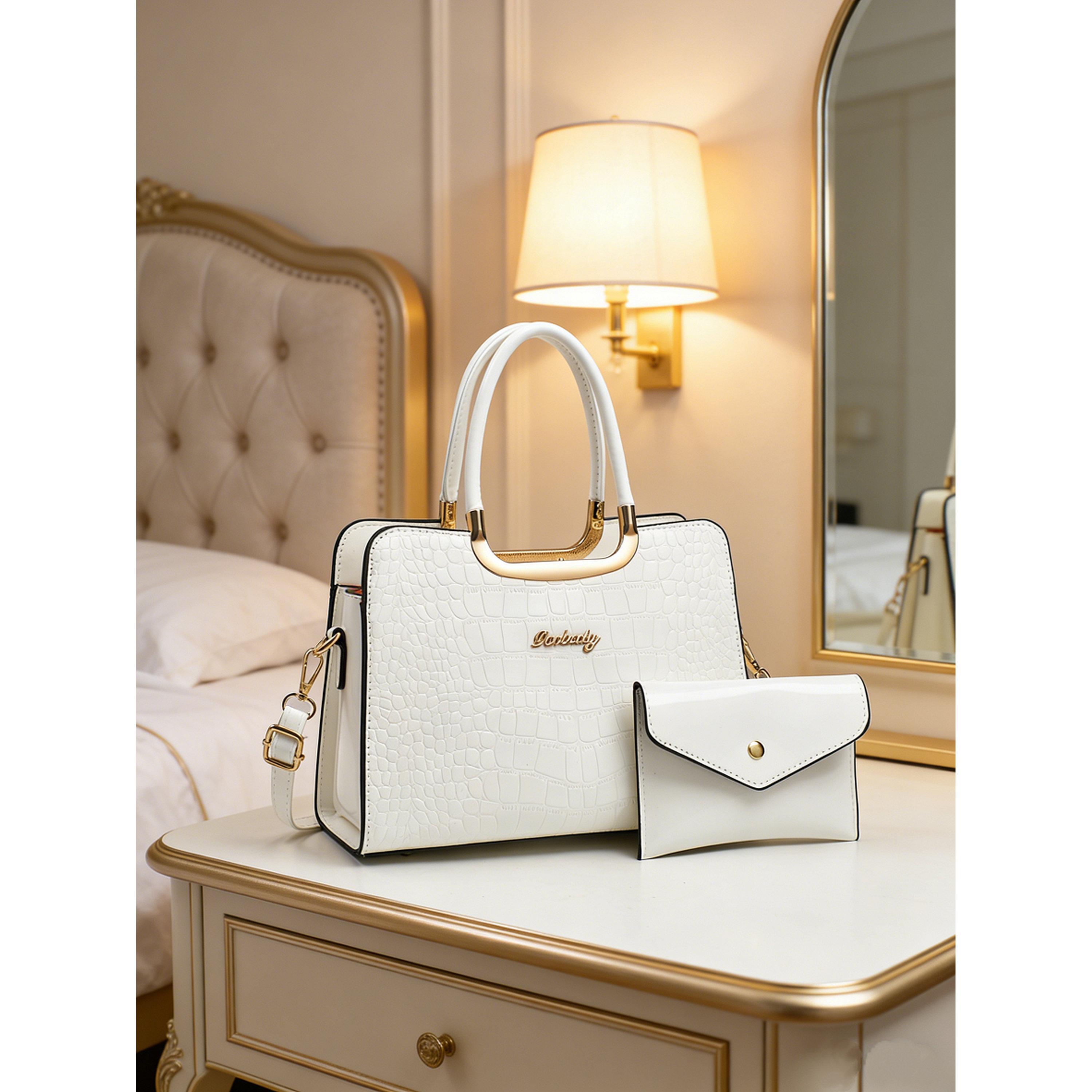 شنطة يد بنمط جلد التمساح مع محفظة-women-bagsandwallets-handbags-image-4