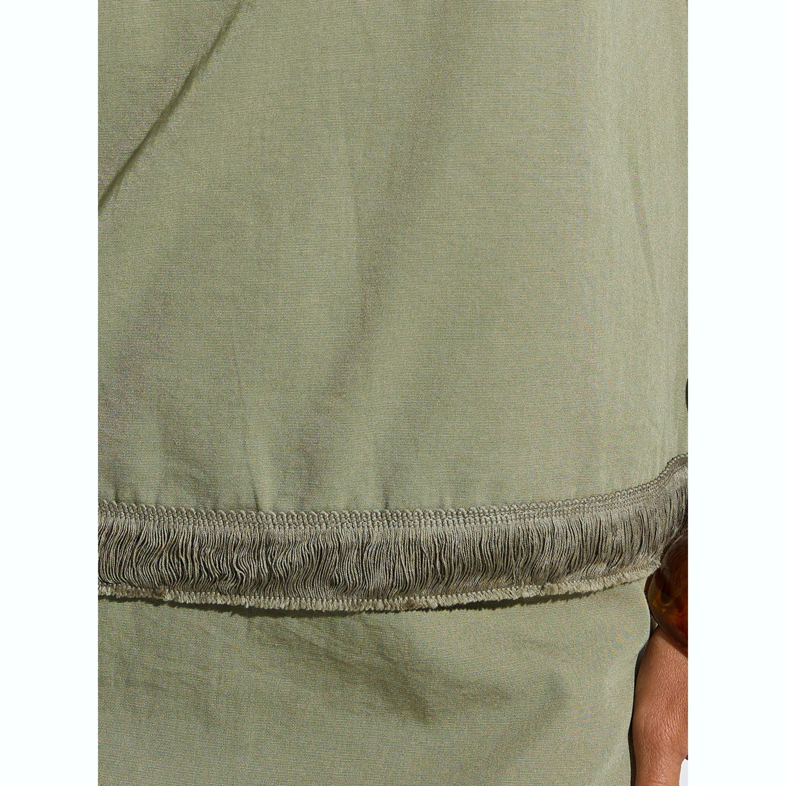 مجموعة من تنورة ميدي وبلوزة بحافة شراشيب سادة-women-clothing-coordsets-image-5