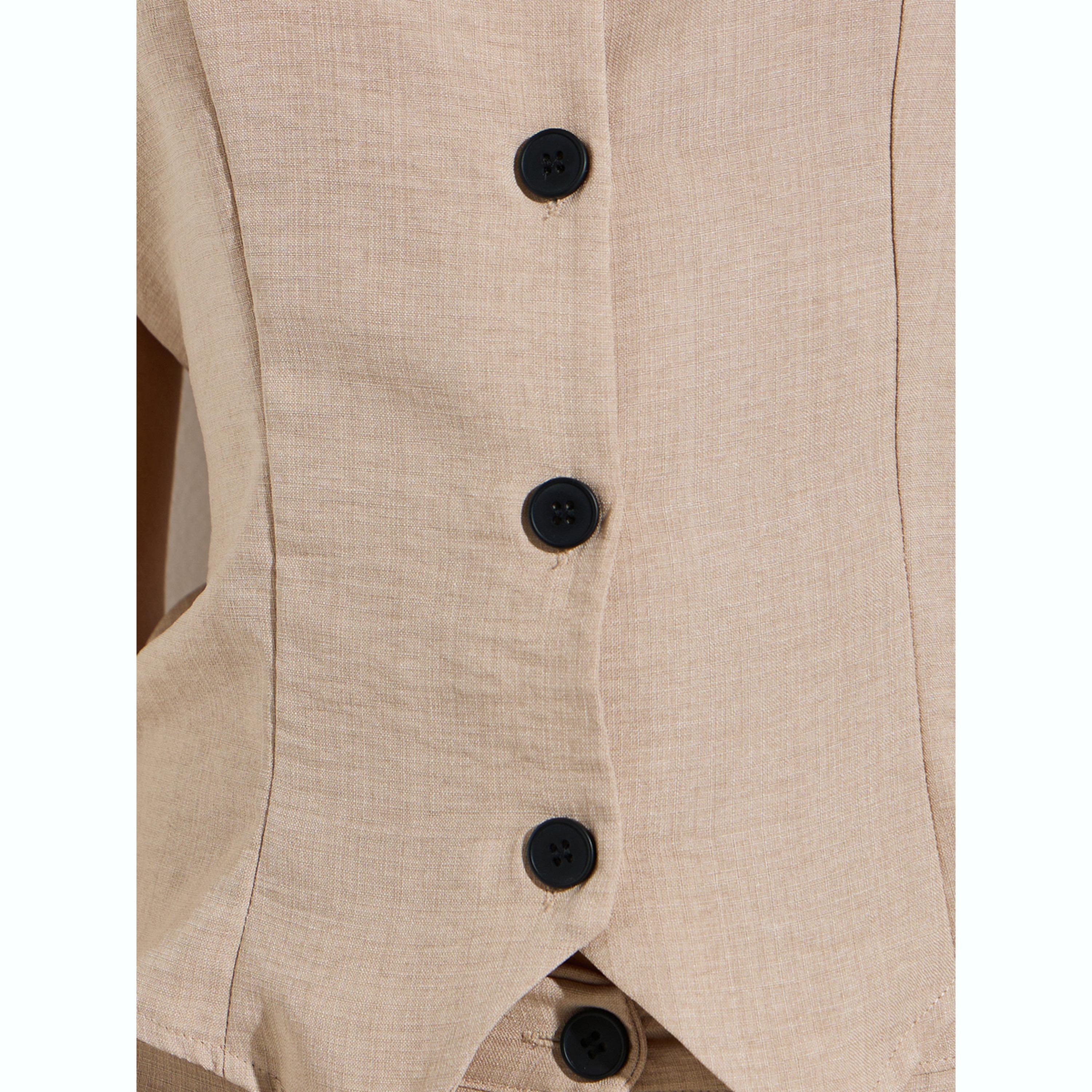 طقم منسق من بنطال بأرجل واسعة وفيست بأزرار-women-clothing-coordsets-image-5