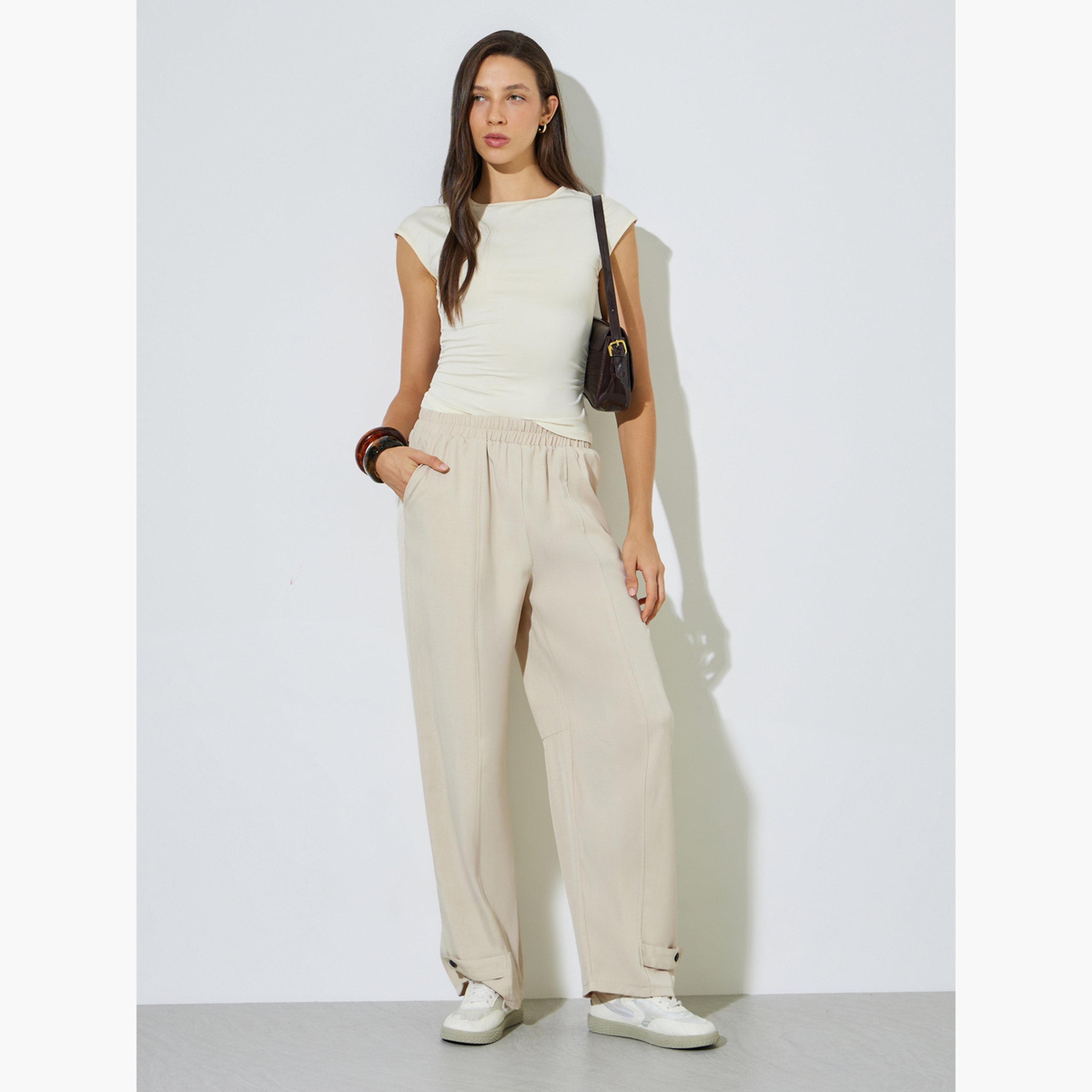 ستايلي - تيشيرت بيج ضيق بأكمام قصيرة ورقبة دائرية-women-clothing-tshirts-image-2