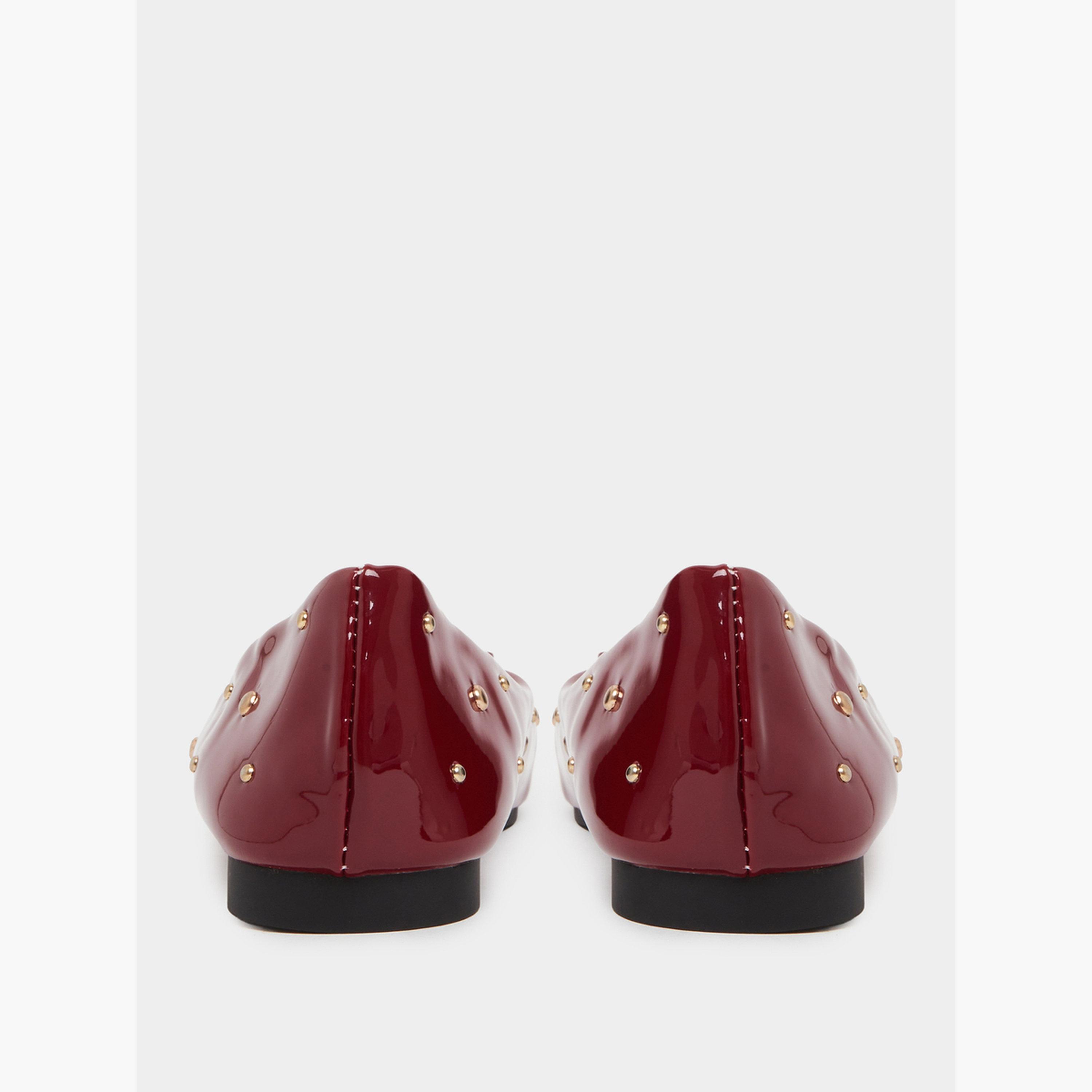 ستايلي - حذاء باليرينا لامع مرصع باللون العنابي-women-shoes-ballerinas-image-5