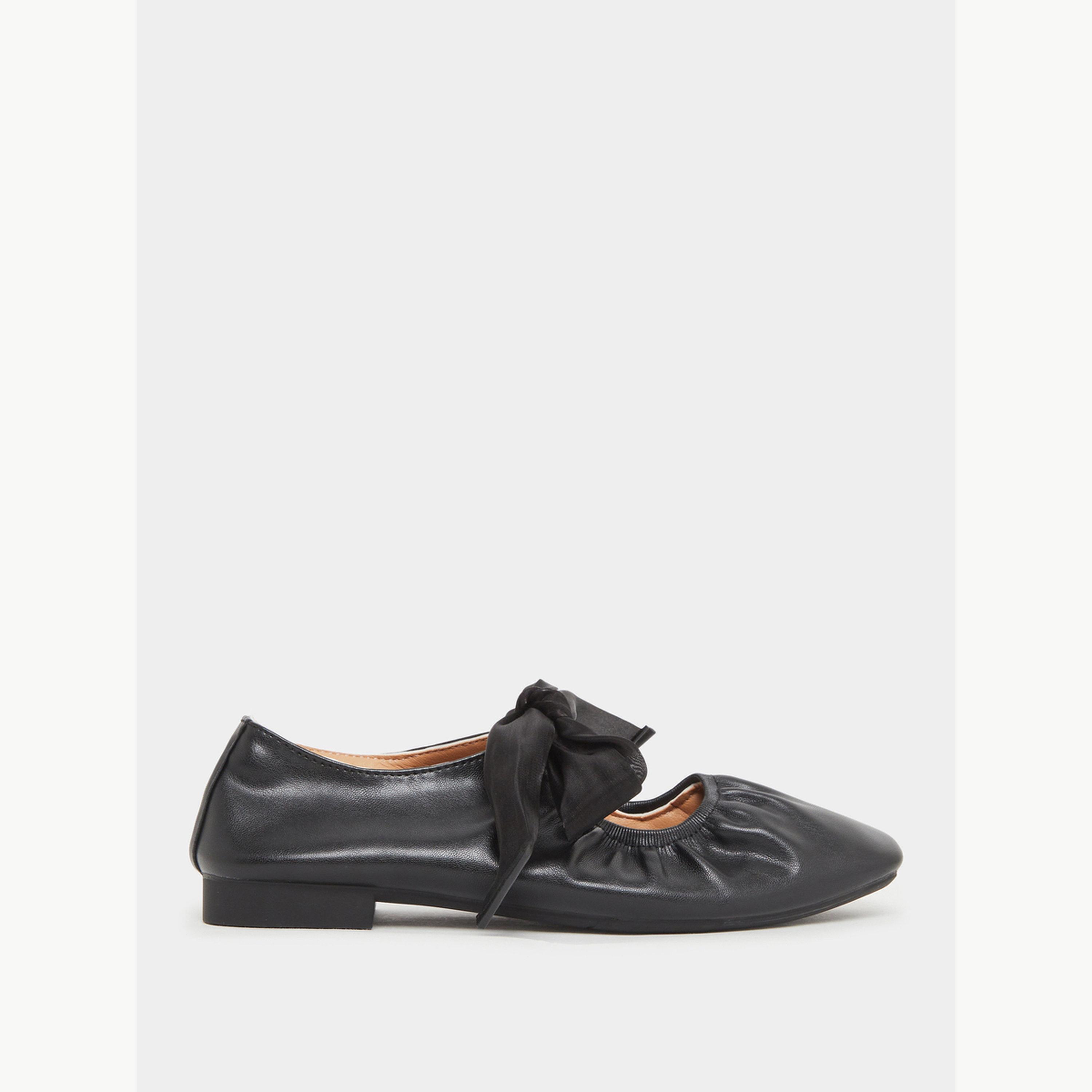 Styli Bow Trim Ballerina Shoes-women-shoes-ballerinas-image-2