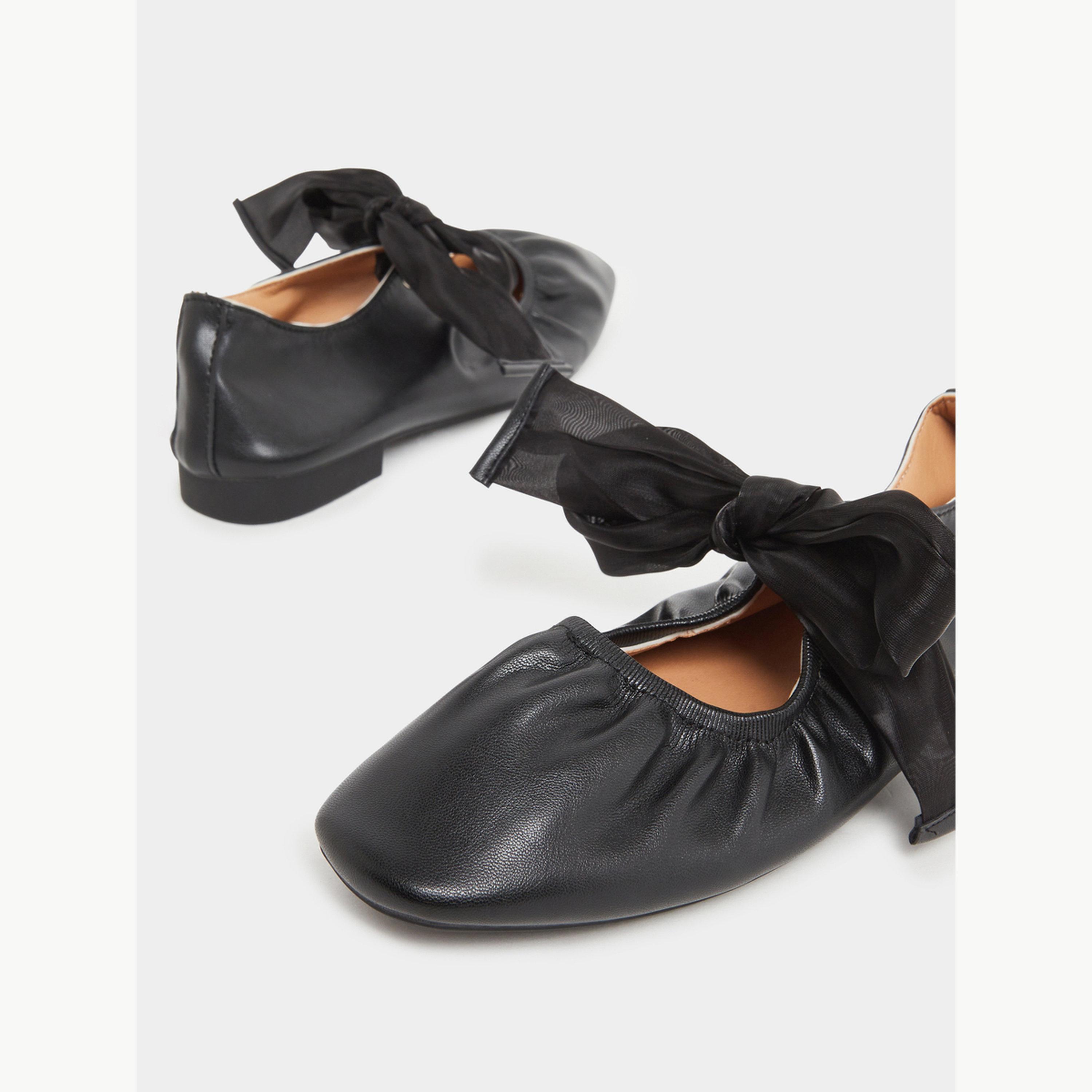 Styli Bow Trim Ballerina Shoes-women-shoes-ballerinas-image-4