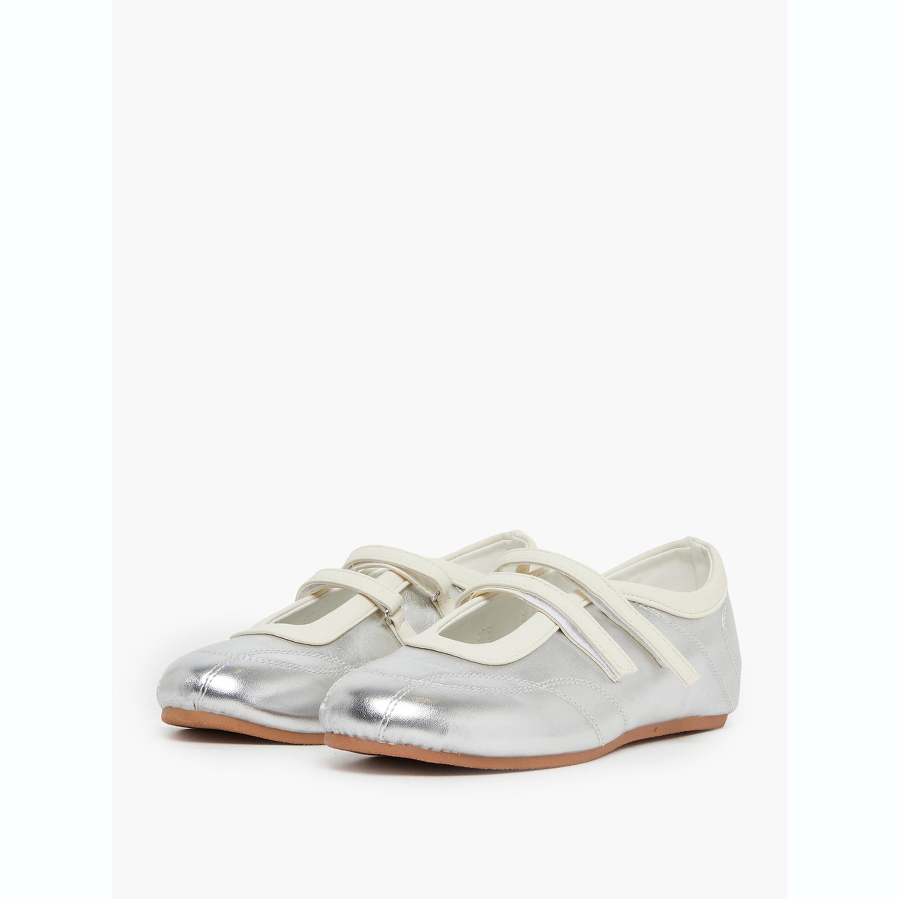 Styli Metallic Look Sneakers with Hook and Loop-women-shoes-sneakers-image-1
