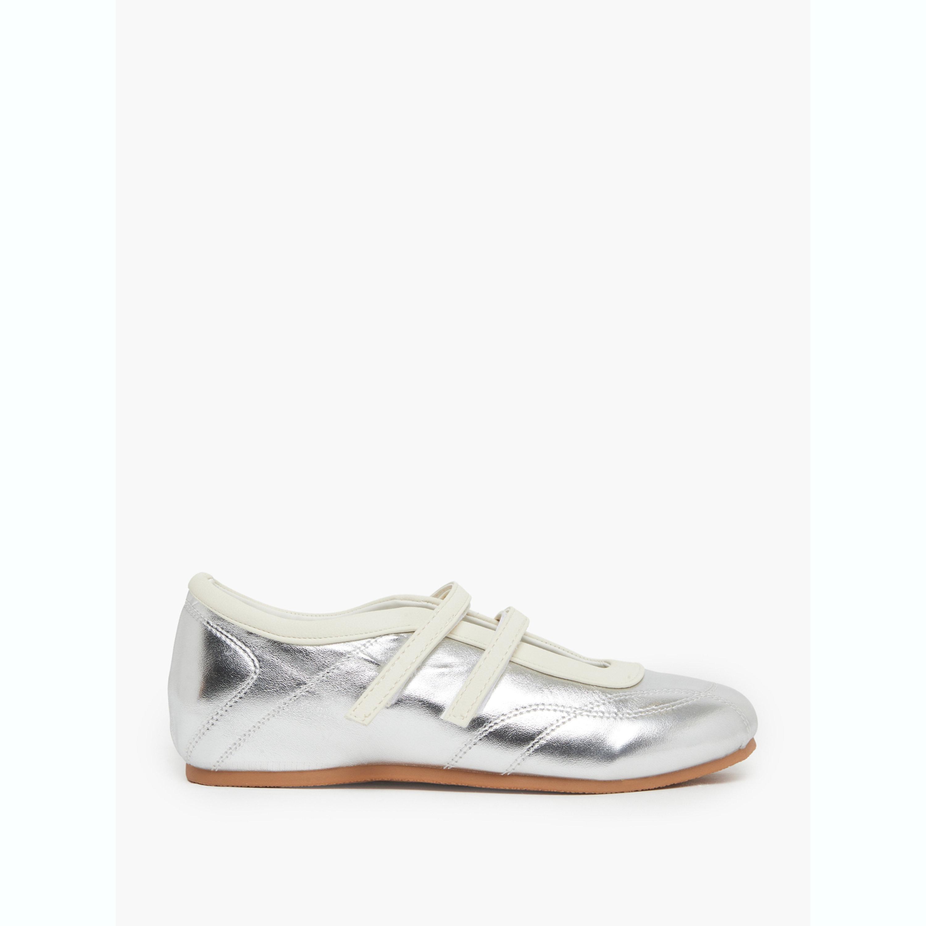 Styli Metallic Look Sneakers with Hook and Loop-women-shoes-sneakers-image-2