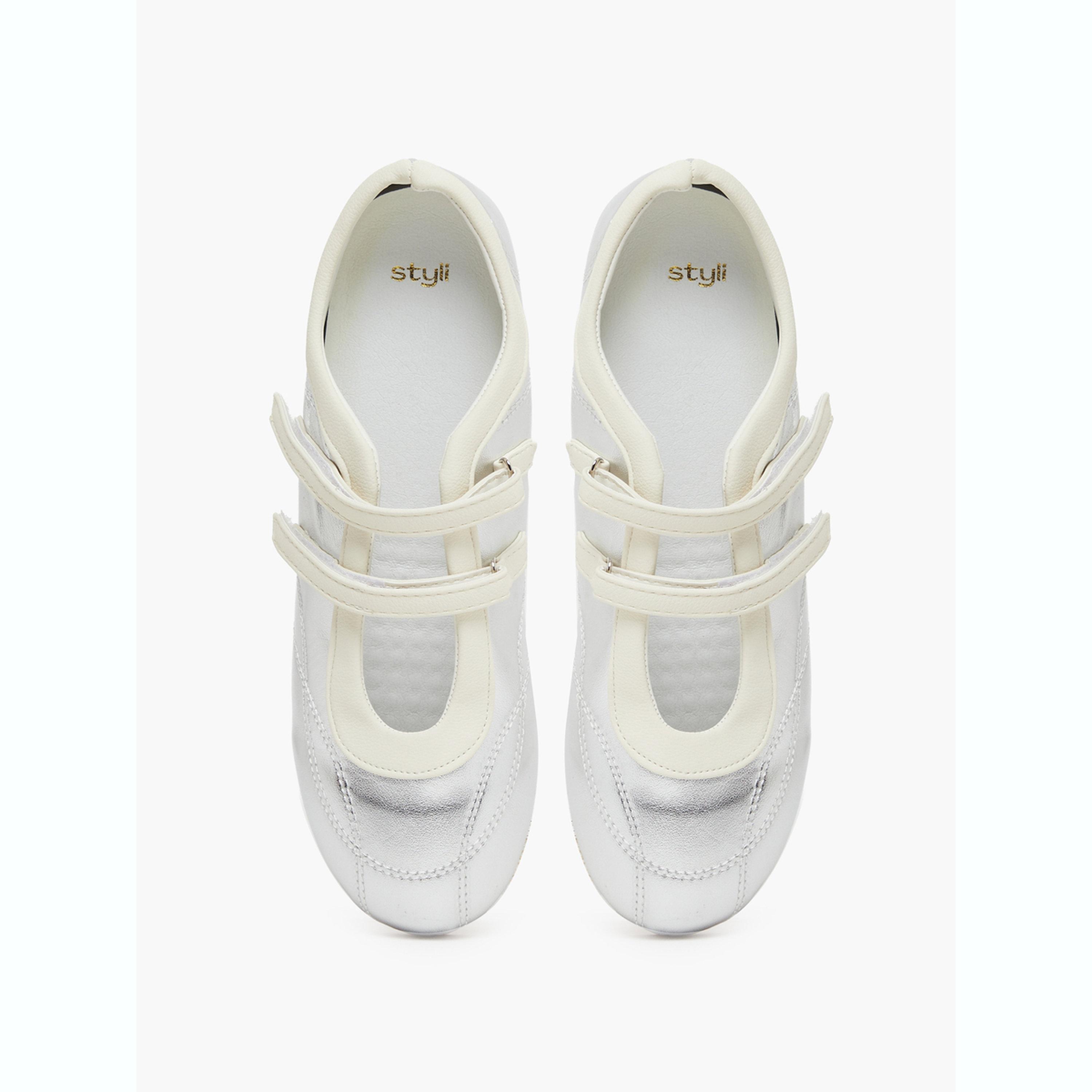 Styli Metallic Look Sneakers with Hook and Loop-women-shoes-sneakers-image-3