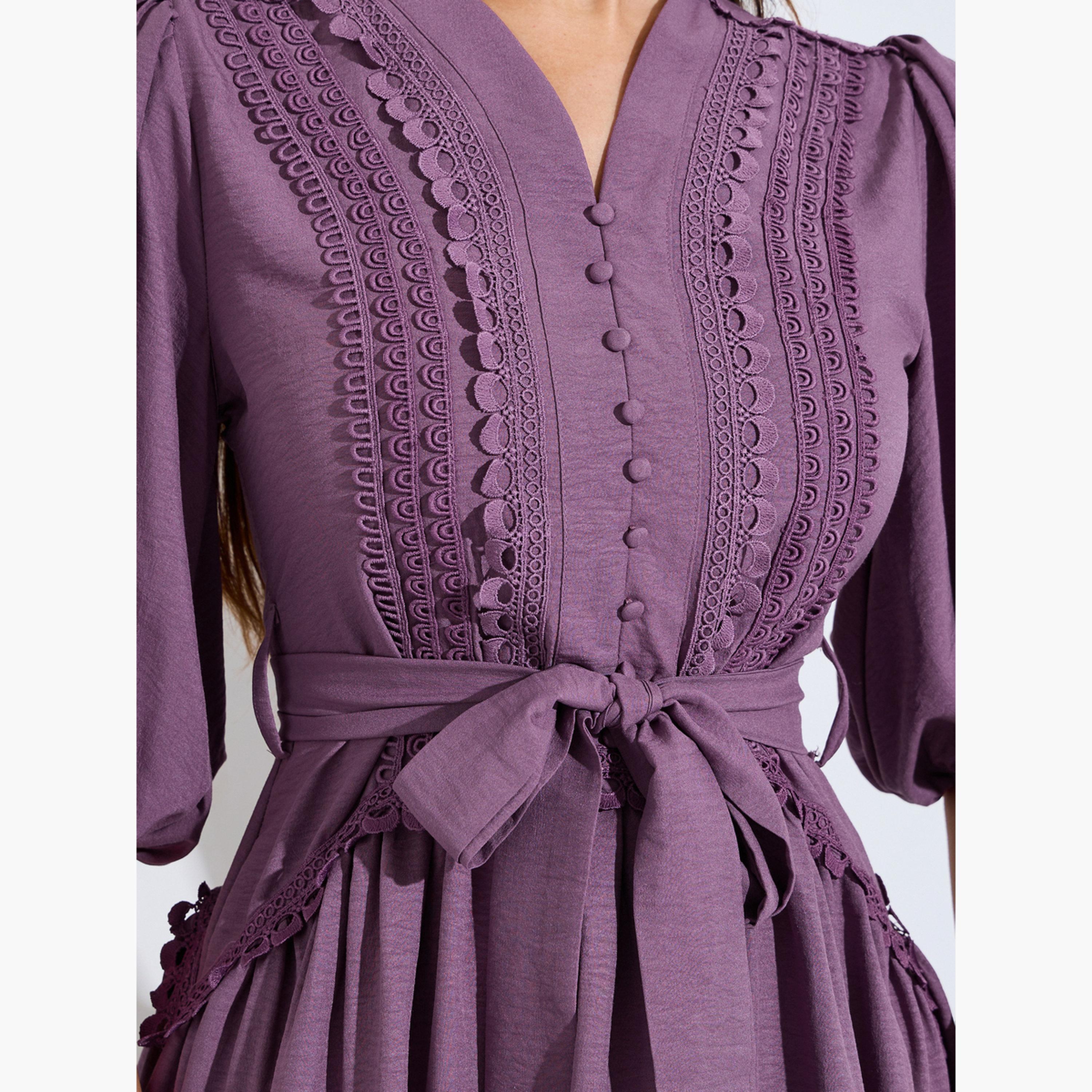 Styli Purple Lace Trim A-Line Maxi Dress-women-clothing-dresses-image-5
