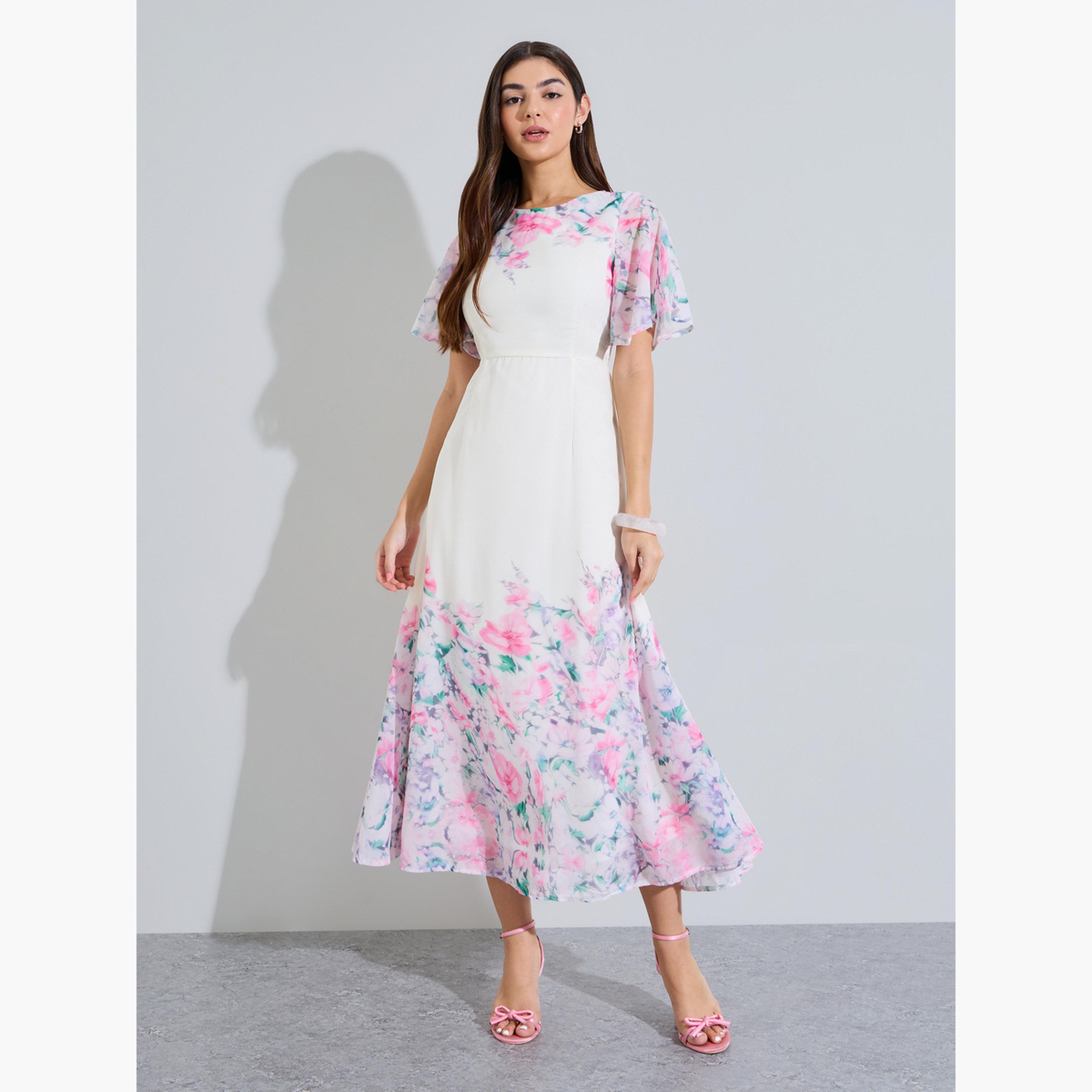 Styli Floral Print Short Sleeves A-Line Maxi Dress-women-clothing-dresses-image-3