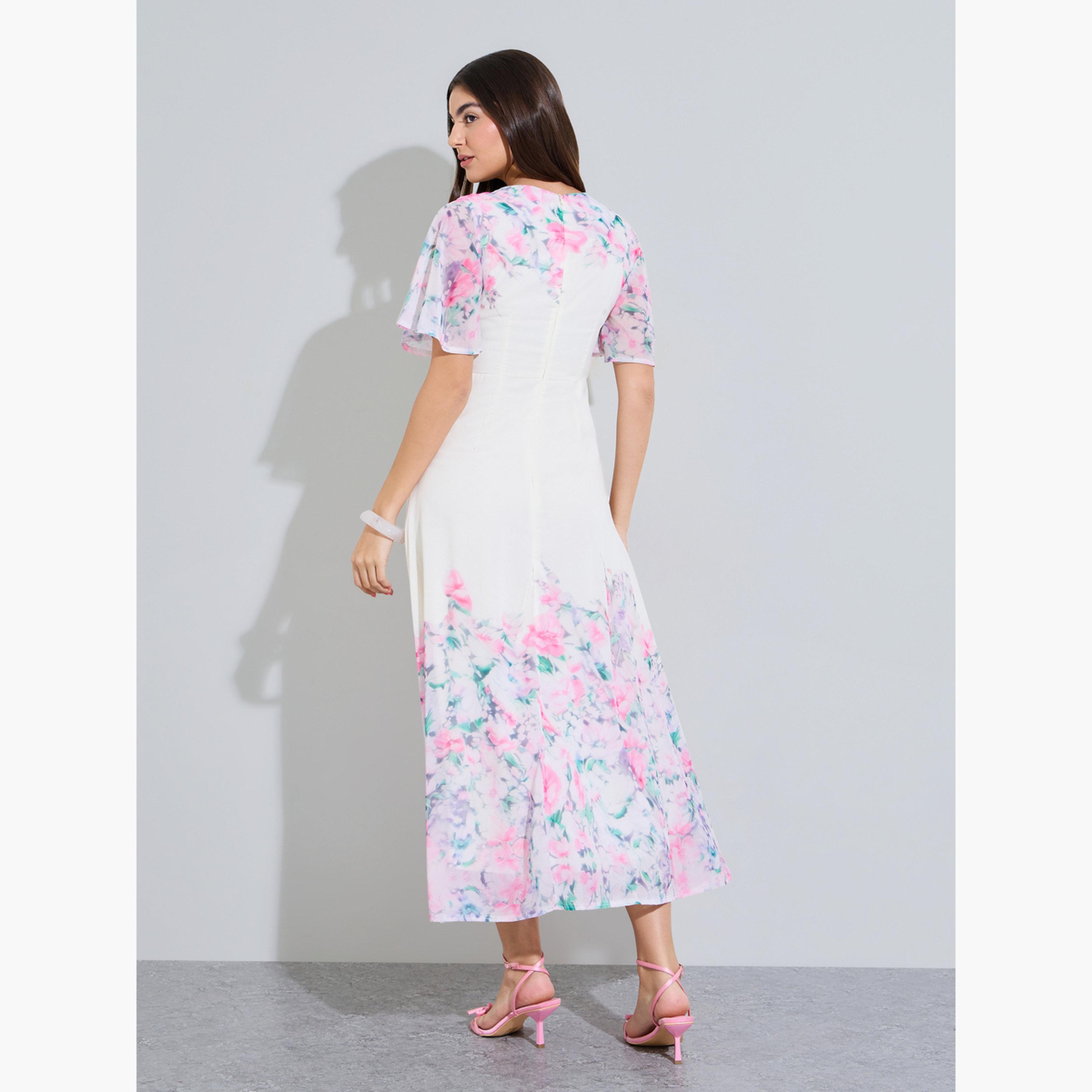 Styli Floral Print Short Sleeves A-Line Maxi Dress-women-clothing-dresses-image-4