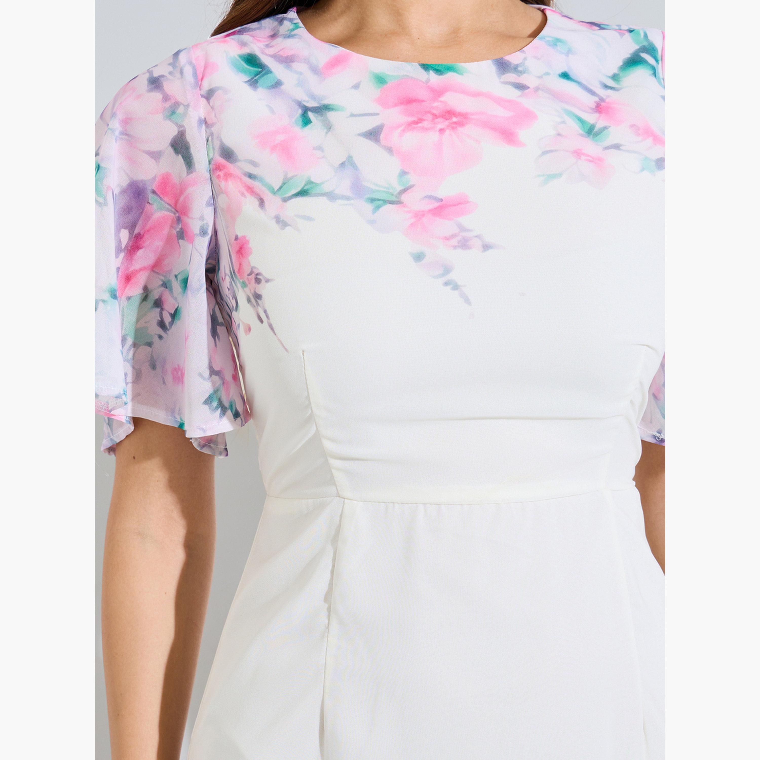 Styli Floral Print Short Sleeves A-Line Maxi Dress-women-clothing-dresses-image-5